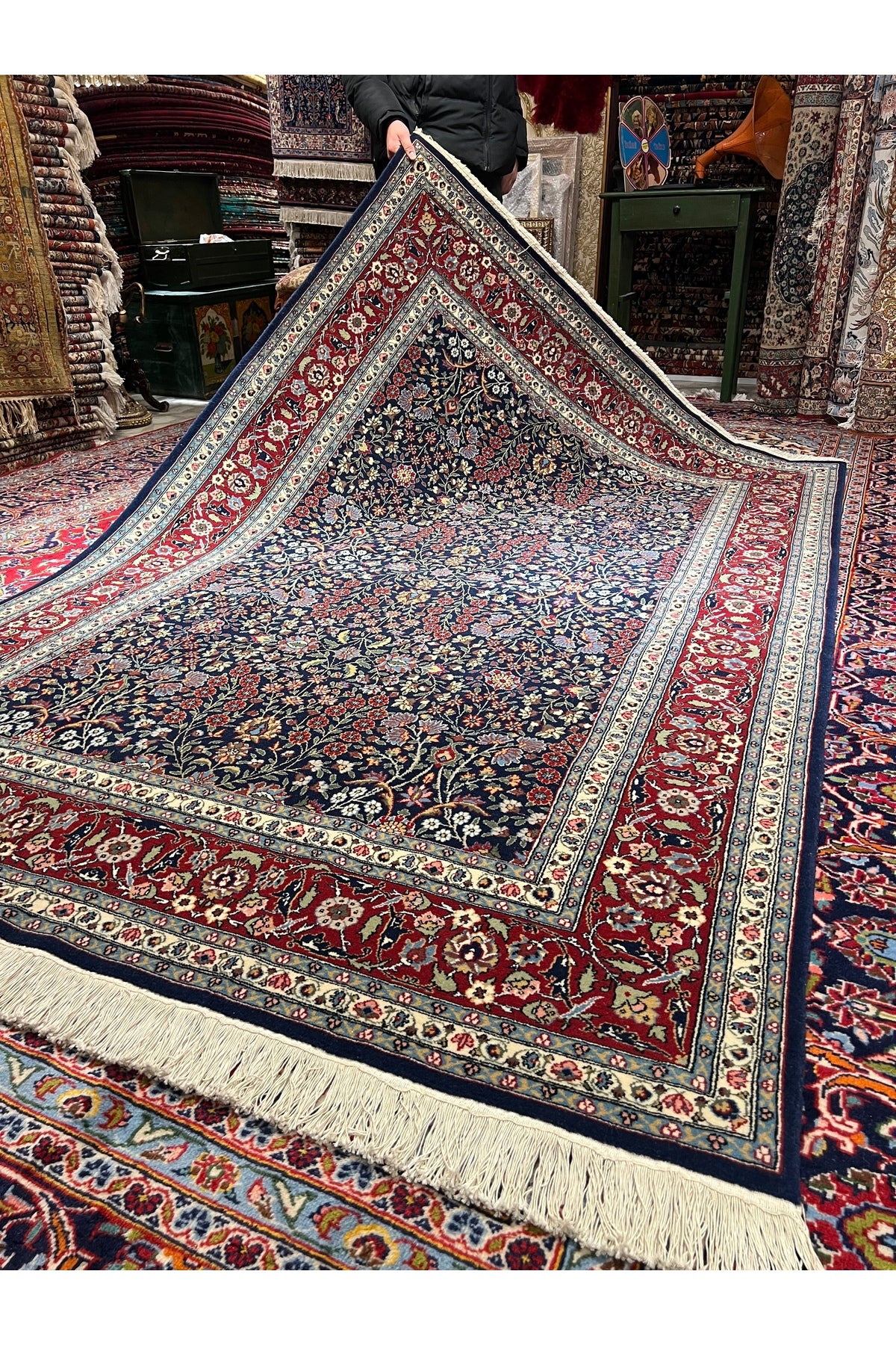 RD RAMAZAN DAG Hand Rug Art Hand-Woven Hereke Rug Seven Mountains Flower Size 240x165.. - MALLTURK
