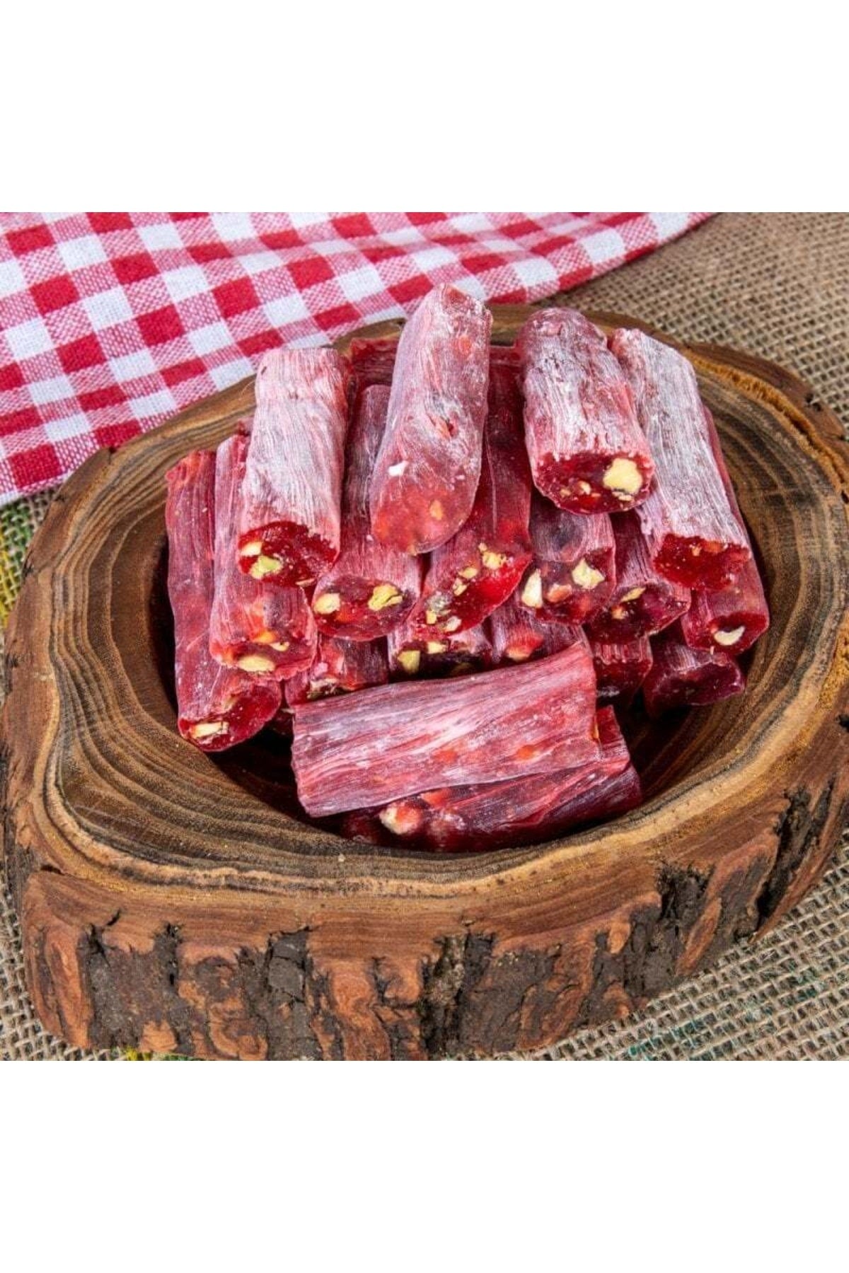 FISTIK sepeti fitil Pistachio Pomegranate Flavored Turkish Delight 500gr - MALLTURK