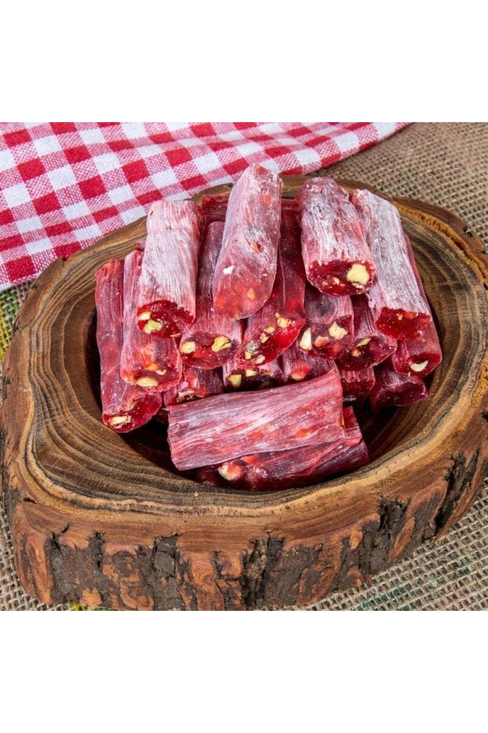FISTIK sepeti fitil Pistachio Pomegranate Flavored Turkish Delight 500gr - MALLTURK