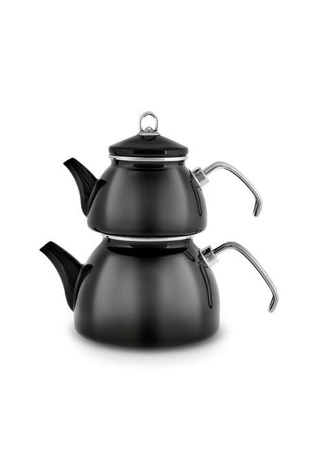 Karaca Loreto Enamel Midi Teapot Set, Black - MALLTURK