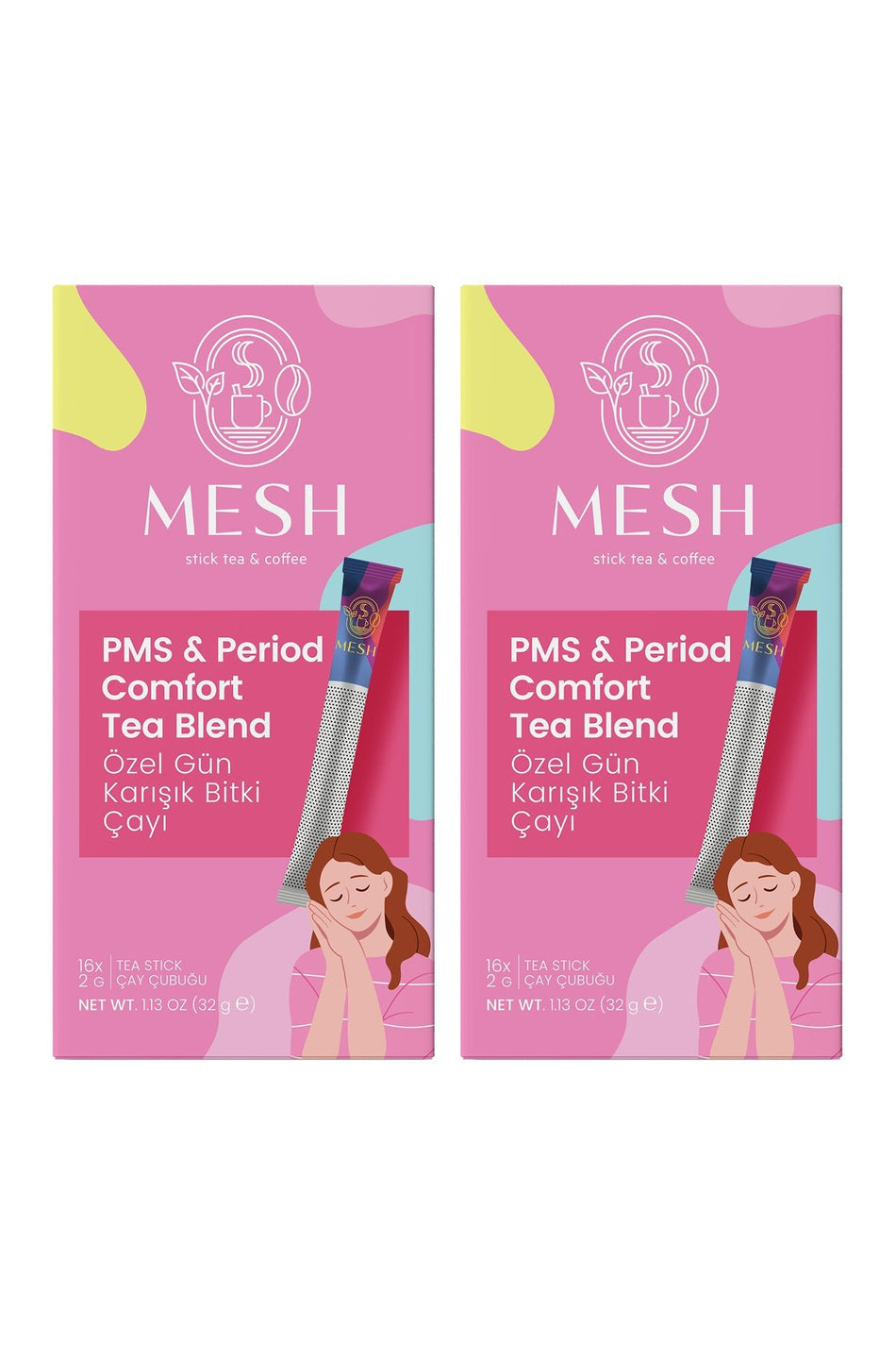 Mesh Stick Special Period Tea, PMS Herbal Tea, 2 Packs in 1