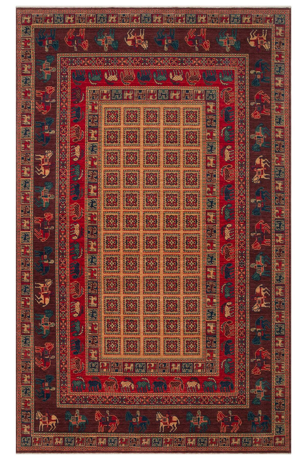 Eko Rug KADIM KDM 08 VIOLET Anatolian Motifs Featuring New Zellanda Wool with Produced Handcrafted High Traditional - MALLTURK