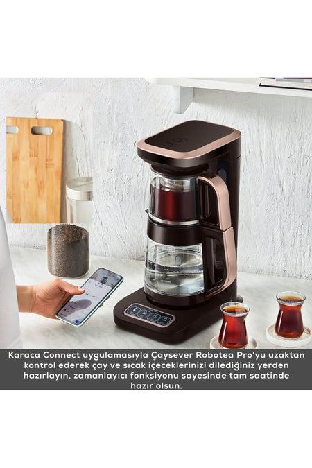 Karaca 4-in-1 Wifi Remote Controlled Talking Pro Glass Tea Maker, Filter Coffee Maker, Baby Bottle Water Maker - MALLTURK
