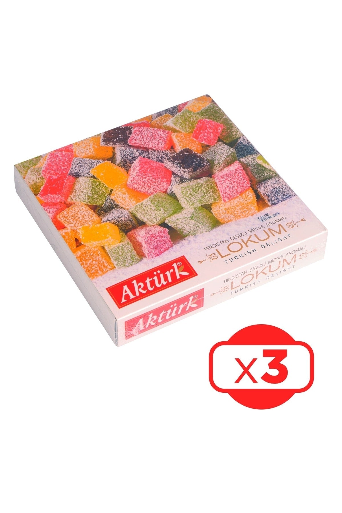 Akturk Turkish Delight Coconut Fruit Flavored 300 g x 3 Pieces - MALLTURK