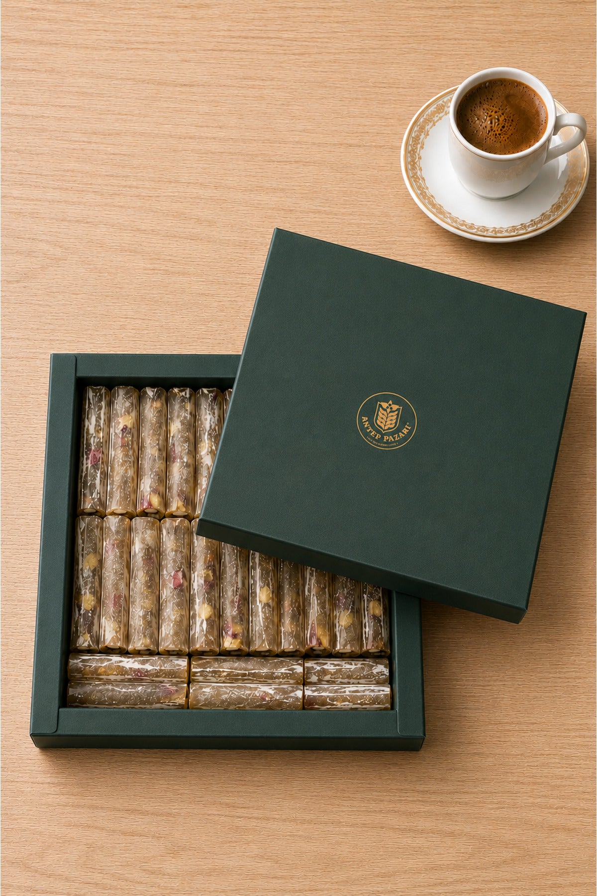 Antep Pazari Turkish Delight Pistachio Honey fitil Turkish Delight 350 g - MALLTURK