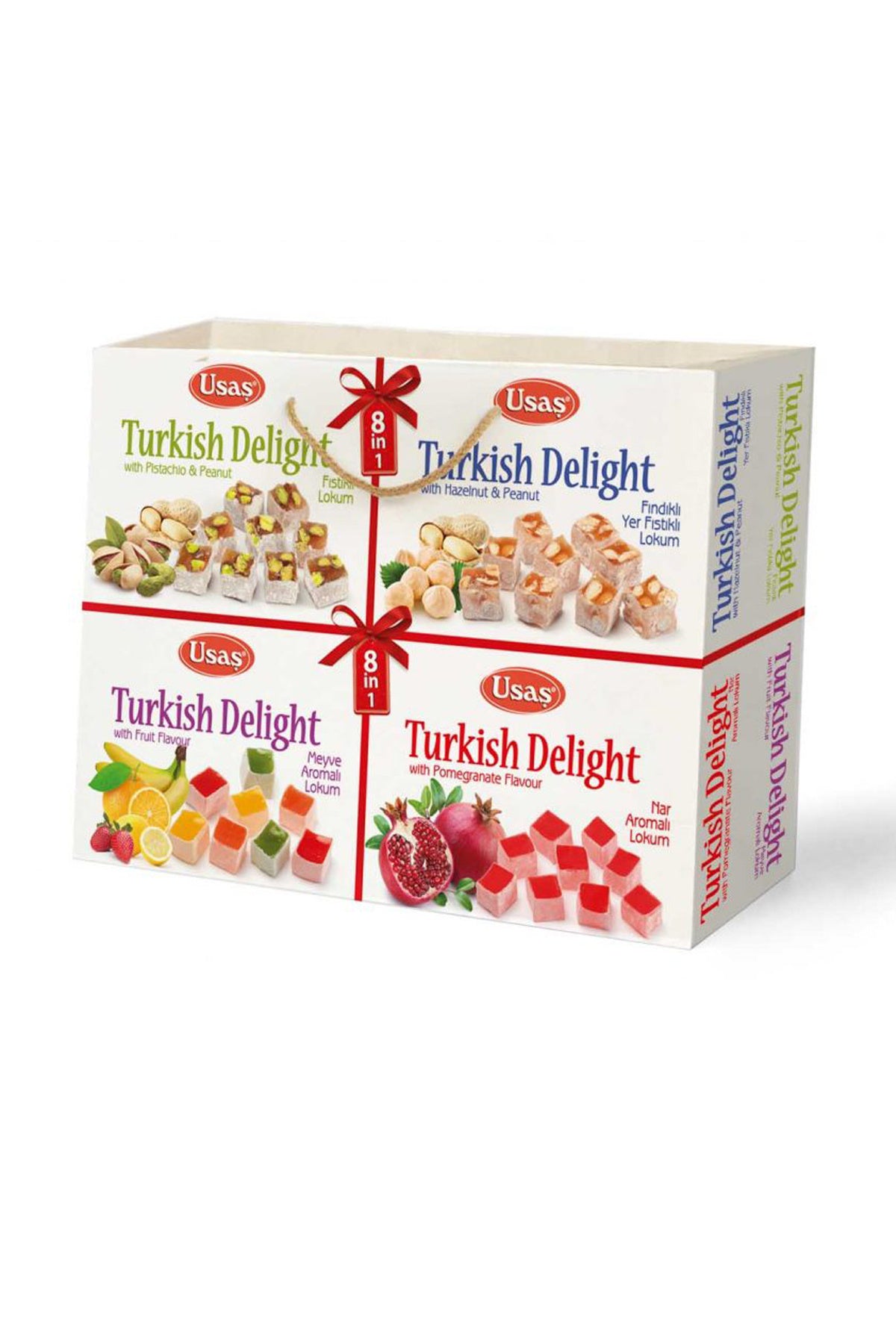 Usas Gift Box Assorted Turkish Delight seti karton cantali - MALLTURK