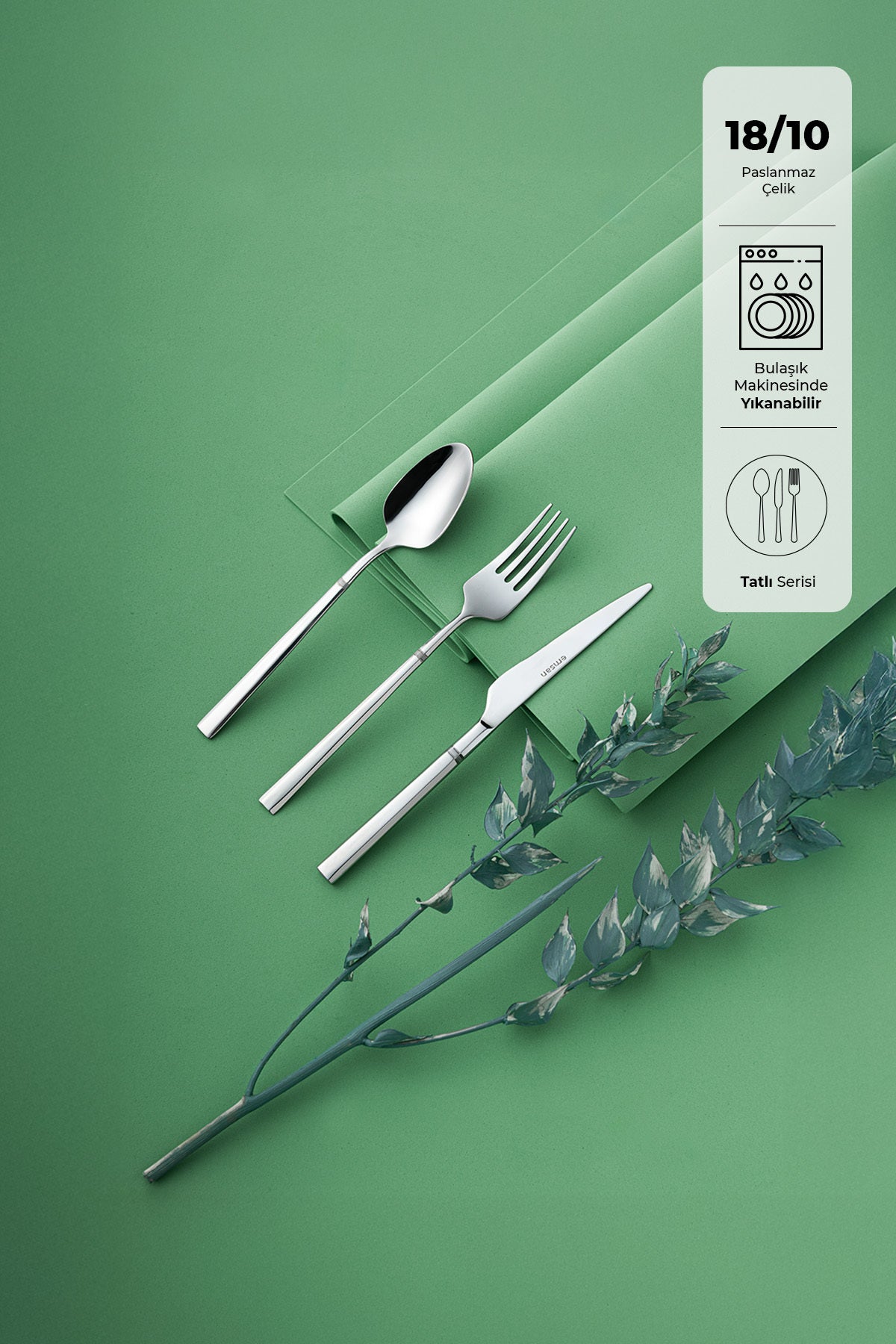 Emsan penta 18 Piece 6 Place Setting tatli Flatware Set - MALLTURK