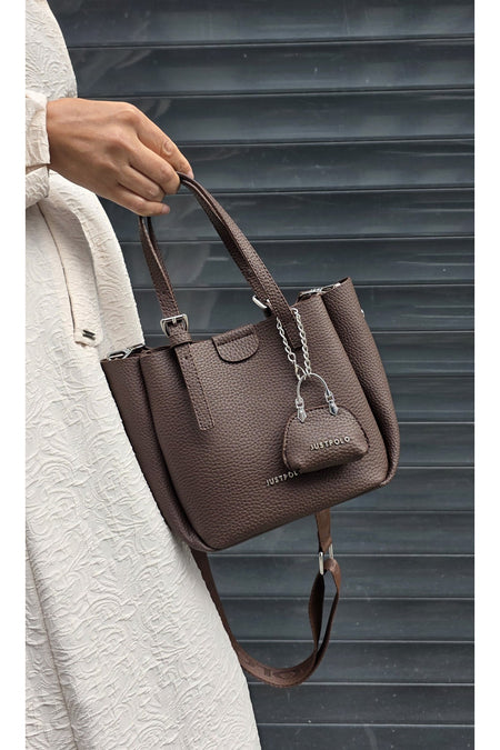 Just Polo Women's New Season 3-Compartment Luxury Soft Leather Adjustable Crossbody Stylish Shoulder Bag Brown - MALLTURK