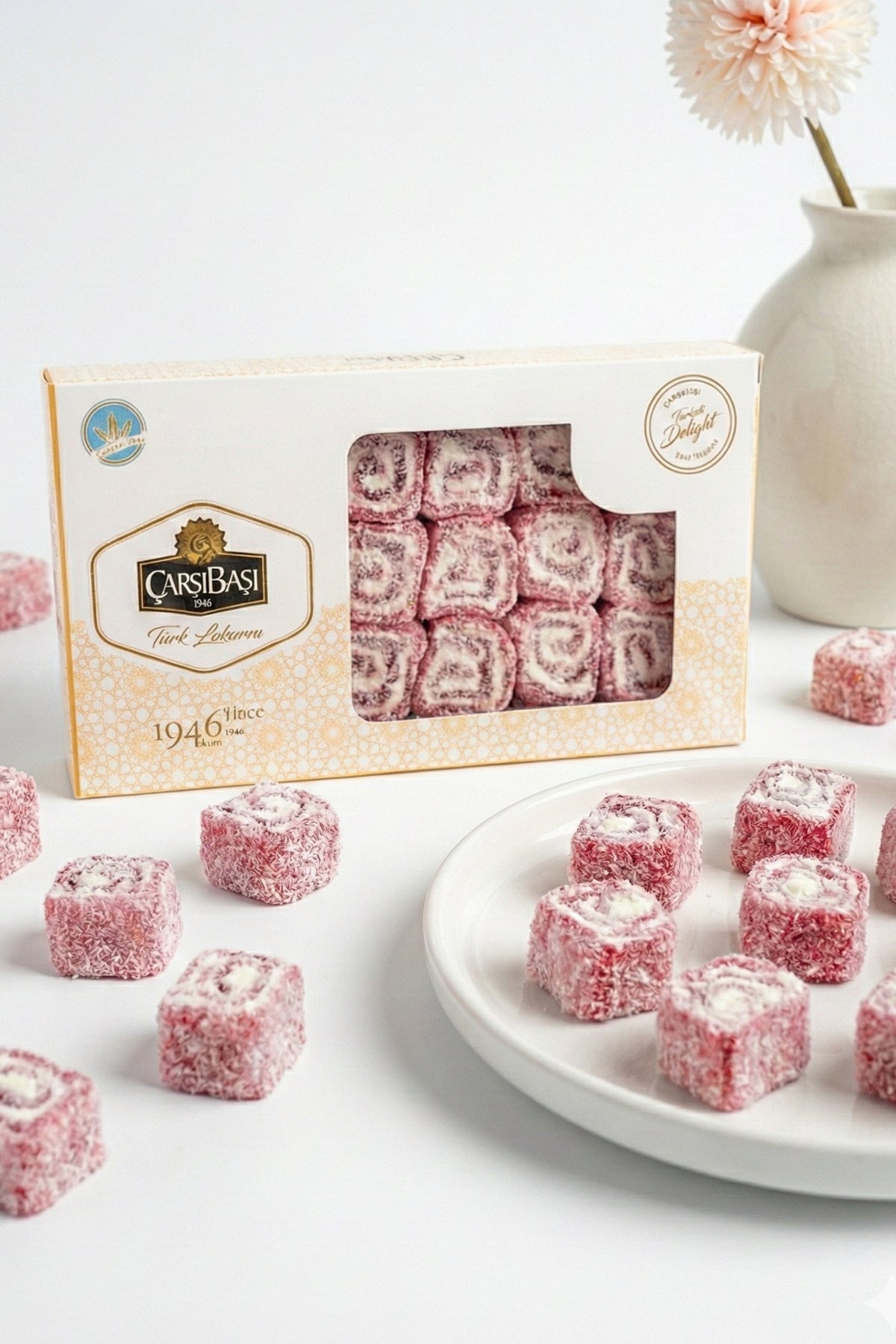 carsibasi Gluten Free cilekli Rolled Turkish Delight 500 g - MALLTURK