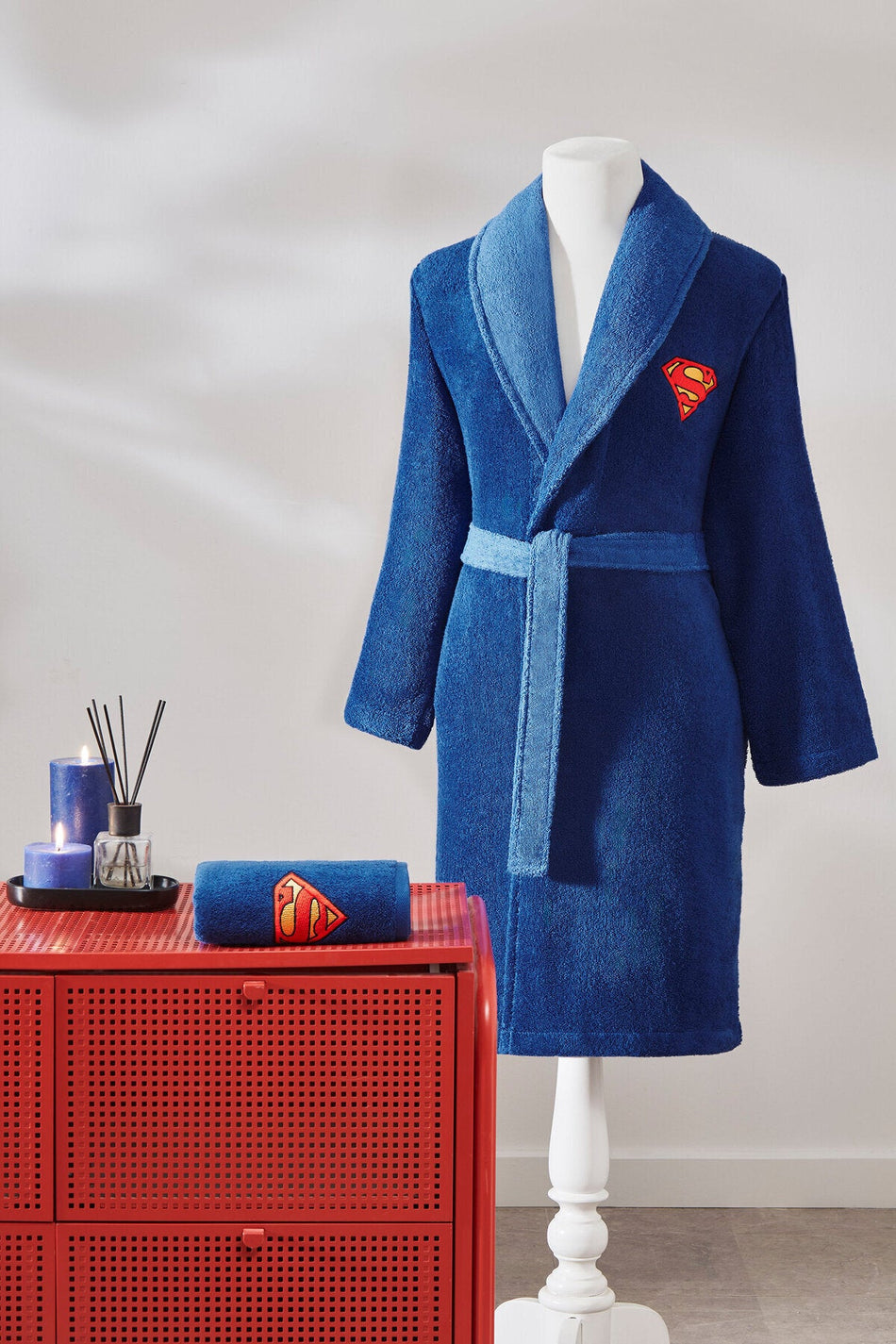 Ozdilek Superman Hero Licensed Shawl Collar Bathrobe Set - MALLTURK