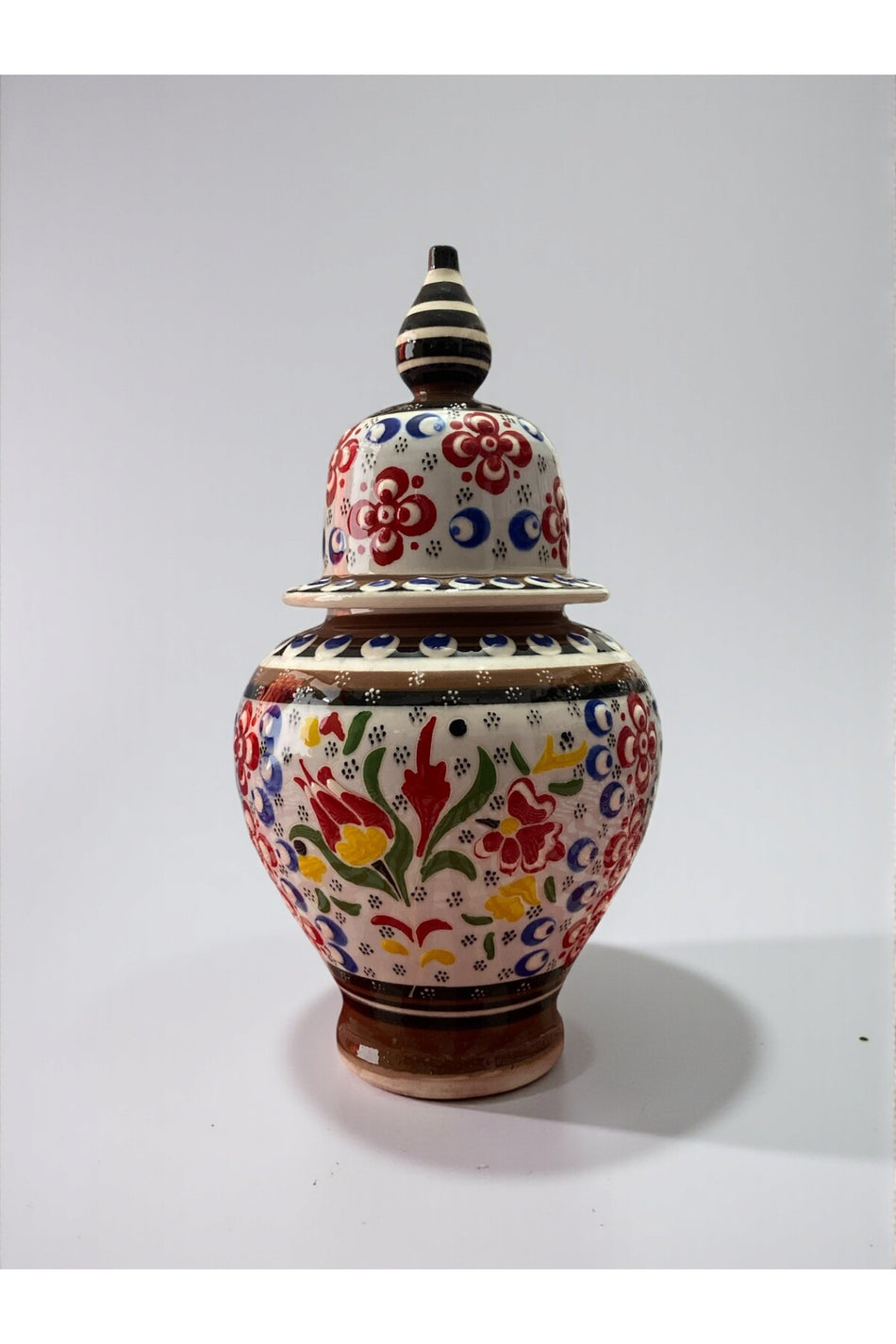 YOOS Handmade Wheelwork 25cm Kutahya Ceramic Shah Cube Ceramic Vase - MALLTURK