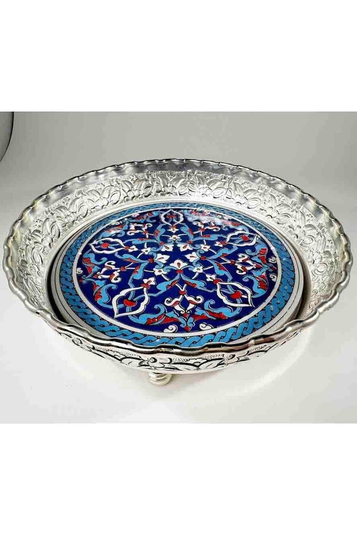 Cini Evi Geometric Patterned Silver Candy Bowl - MALLTURK