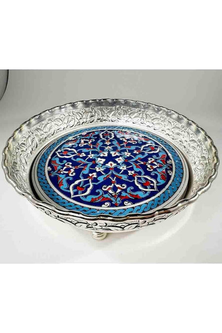 Cini Evi Geometric Patterned Silver Candy Bowl - MALLTURK