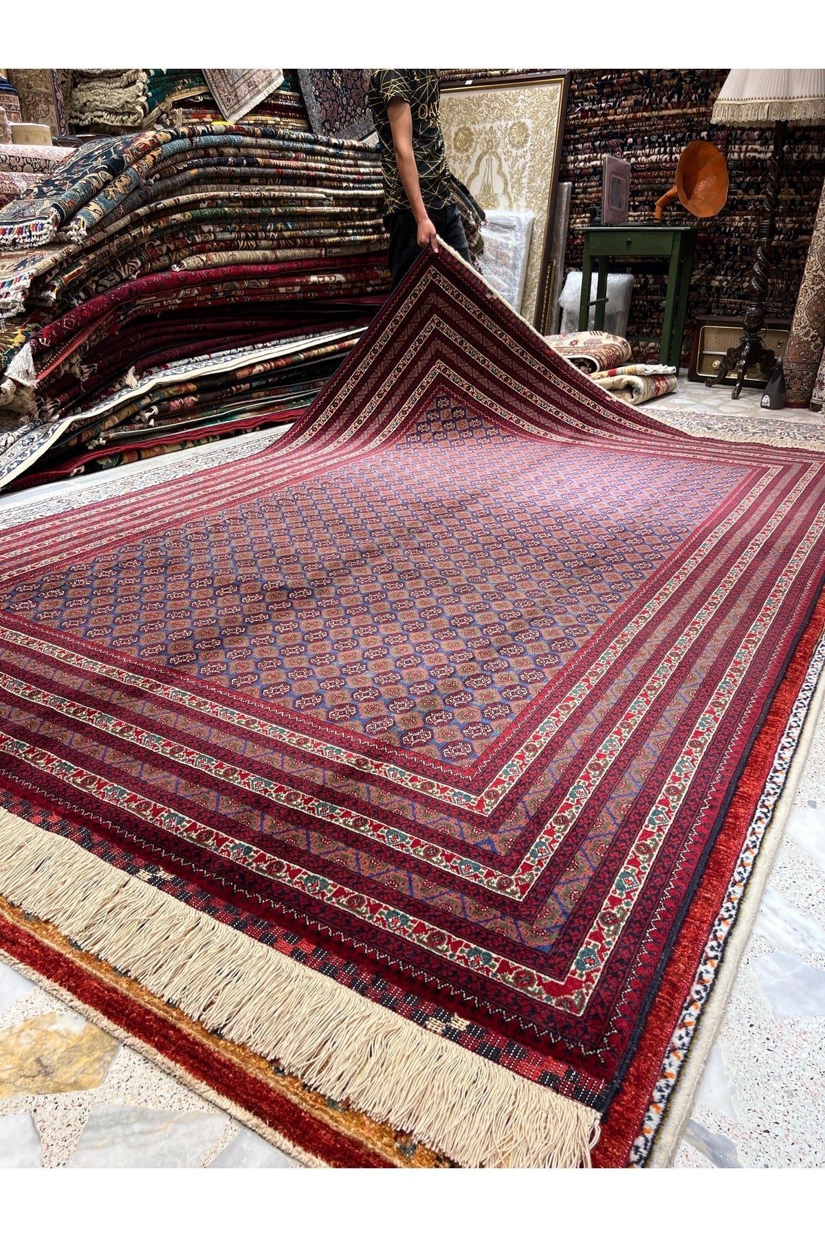 RD RAMAZAN DAG Hand Rug Art Hand-Woven Afgan Hoca Roshnai Rug Size 300x200. - MALLTURK