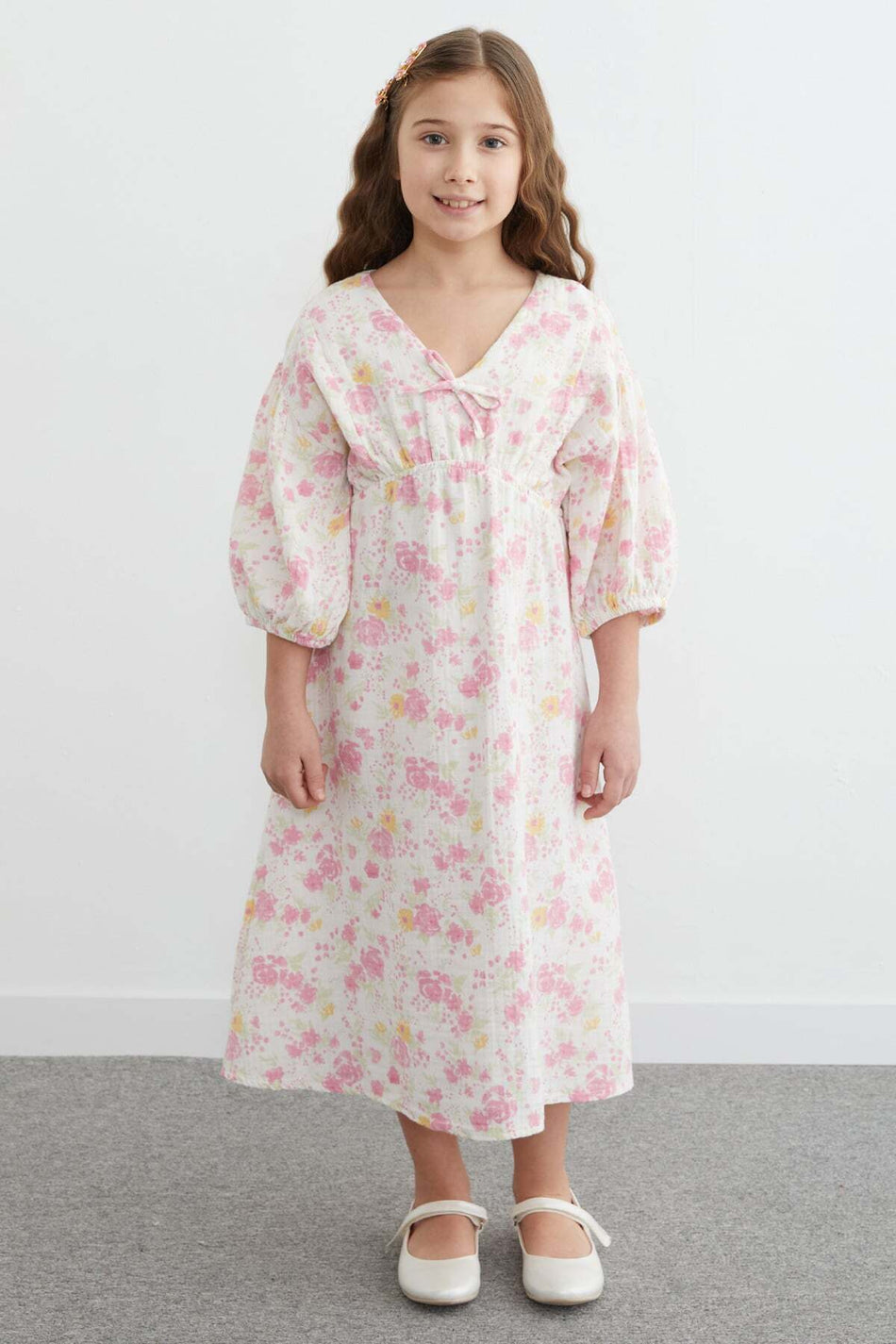 100% Cotton Floral Patterned Girl's Dress