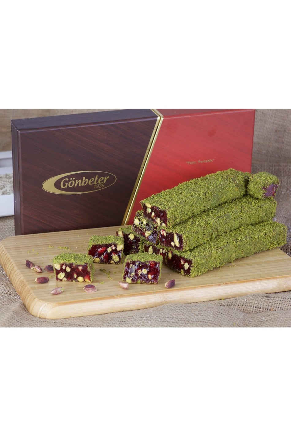 Gonbeler Pomegranate Flavored Flavored Pistachio padisah Turkish Delight 500 g - MALLTURK