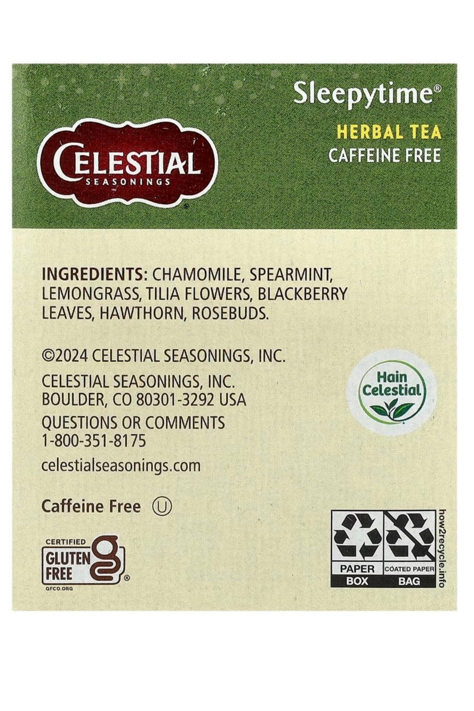 Tisana rilassante per il sonno LWP Shop Seasonings Celestial Sleepy Time, senza caffeina