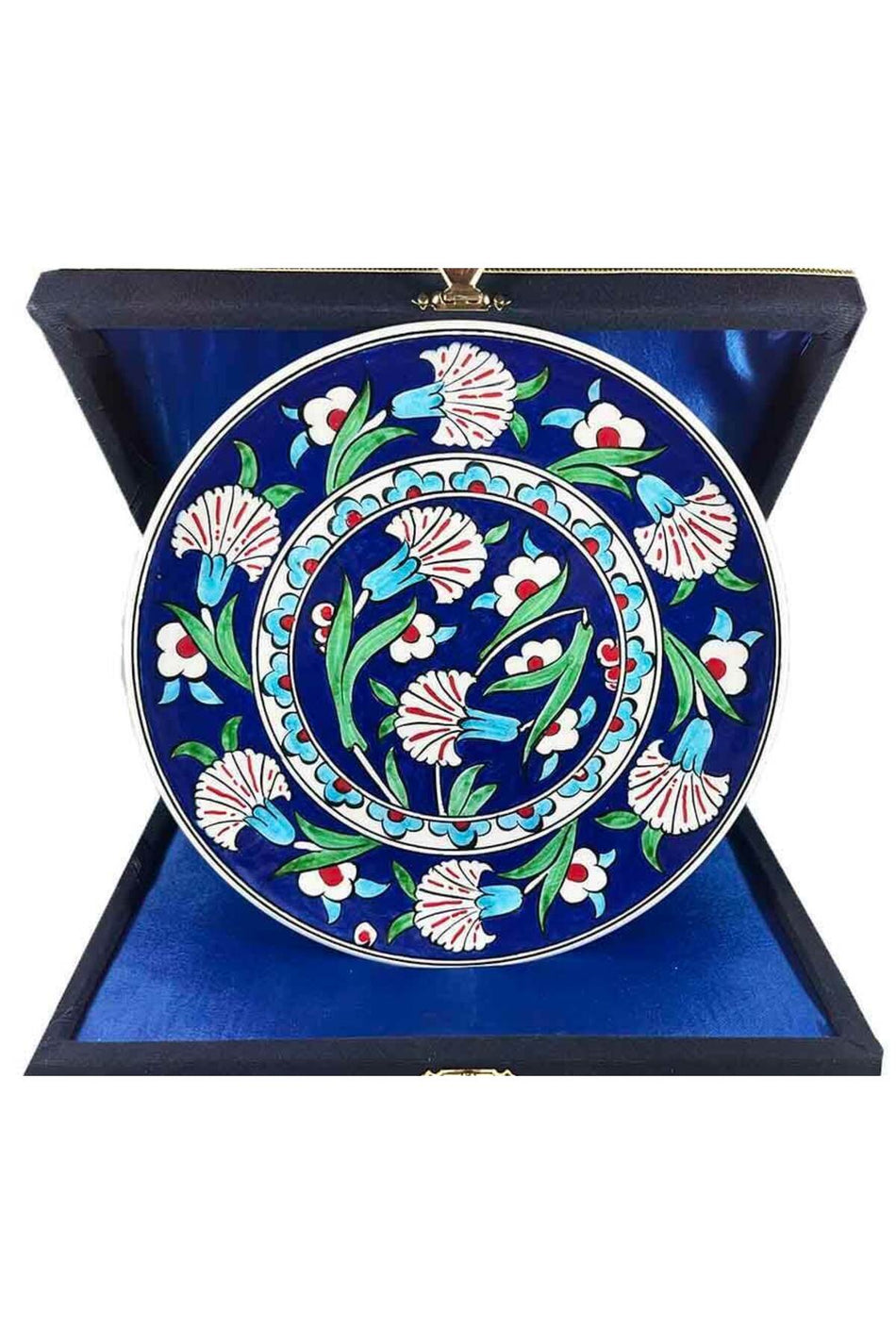 Cini Evi Iznik Tile Plate Osmanli Carnation Garden Patterned 18 cm - MALLTURK