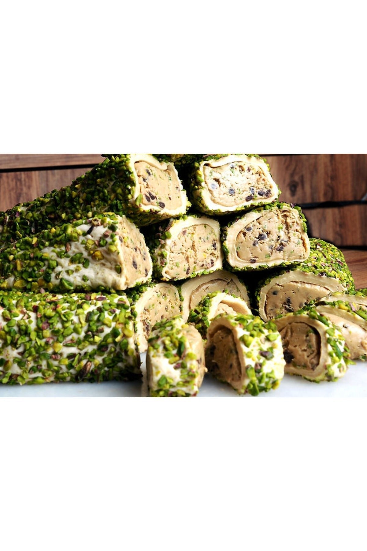 Genel Markalar lok art pirinc Pistachio Rolled Turkish Delight 500 g - MALLTURK