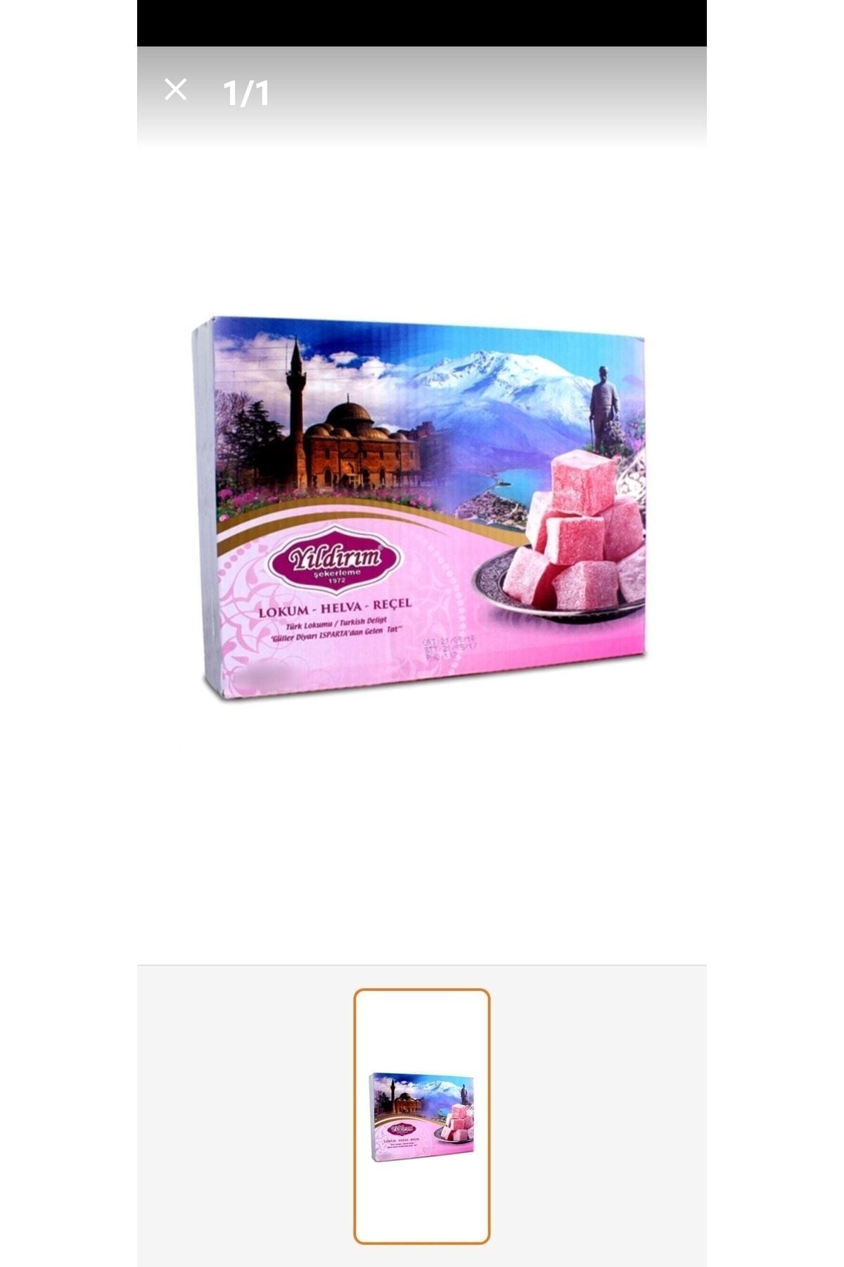 Yildirim Sekerleme 750gr Triangle seklinde Rose Flavored Turkish Delight - MALLTURK