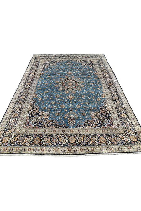 BURAK Rug Hand-Woven Iranian Nain Rug 305X410 Turquoise %100 Wool 12,5 M2 Large Living Room Rug - MALLTURK