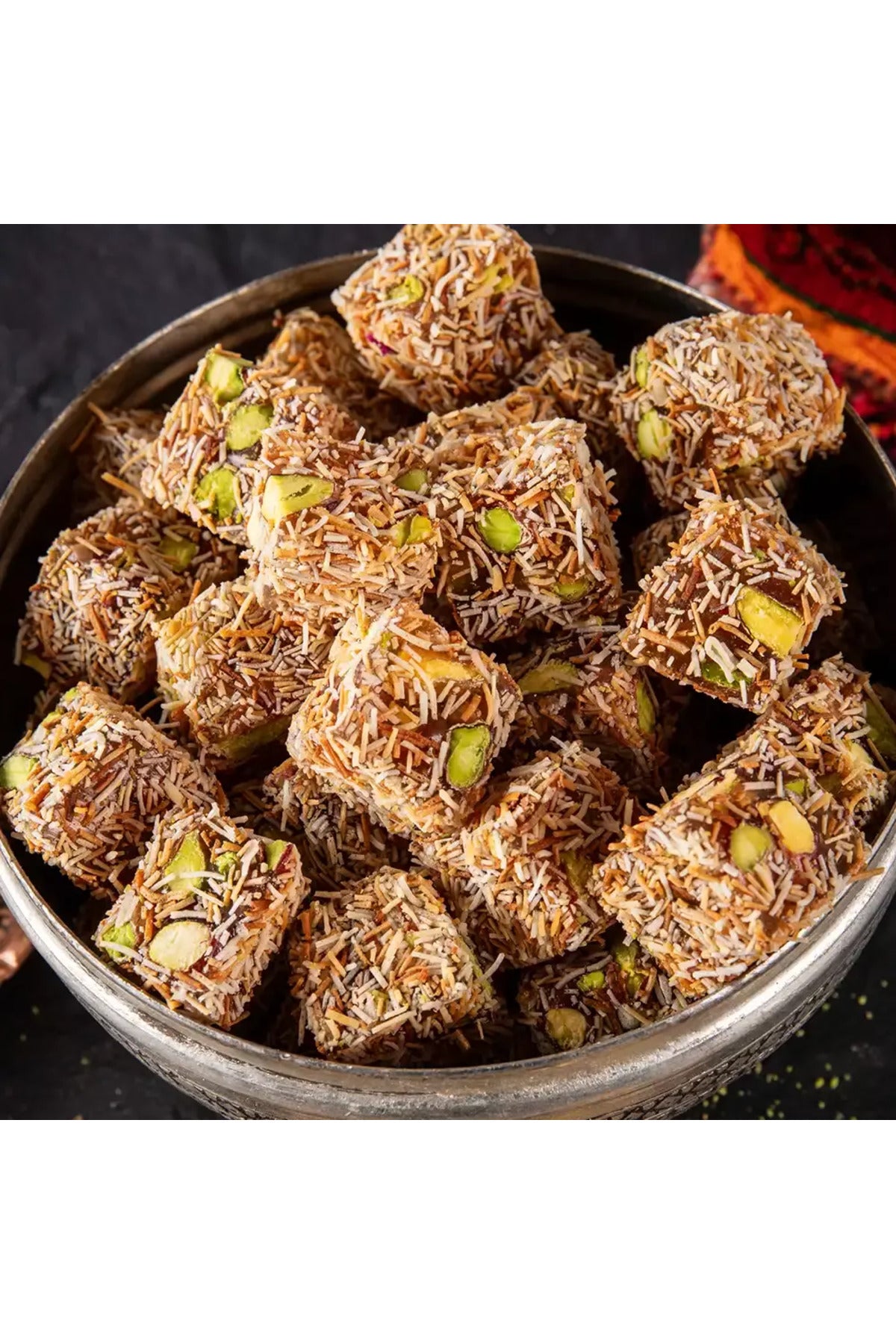 Pirsefa Pistachio Kadayif Double Roasted Turkish Delight 250 g kutu - MALLTURK