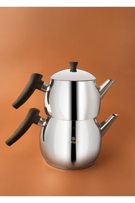Emsan Alim Stainless Steel Maxi Size Teapot Set Large - MALLTURK