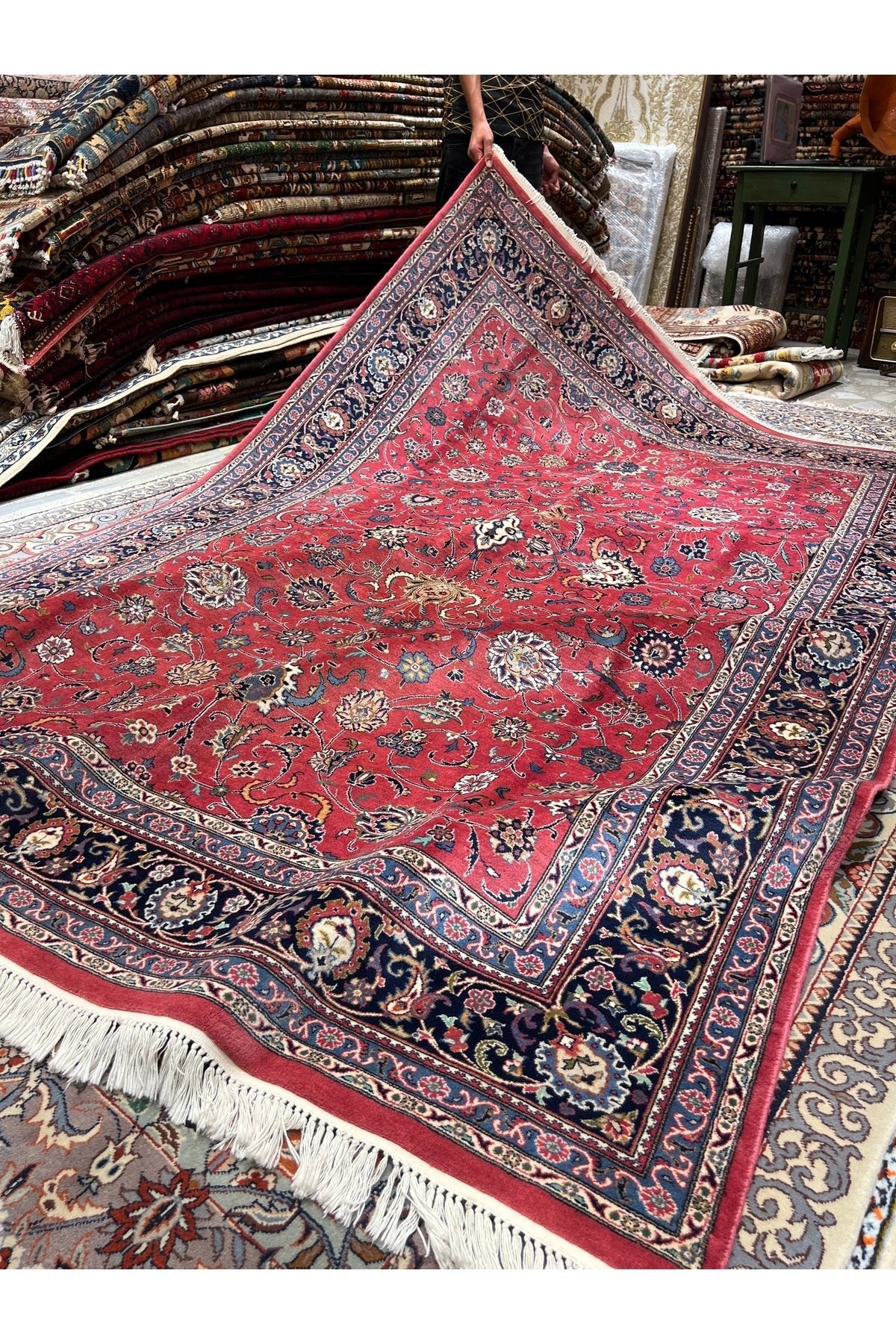 RD RAMAZAN DAG Hand Rug Art Hand-Woven Iranian Isfahan Rug Premium Quality Size 280x180 - MALLTURK