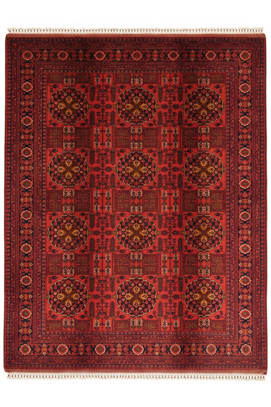 Vog Hali Handwoven Sun Model Burgundy Afghan Bilicik Carpet 100% Wool Natural Dye Traditional Authentic Living Room Carpet - MALLTURK