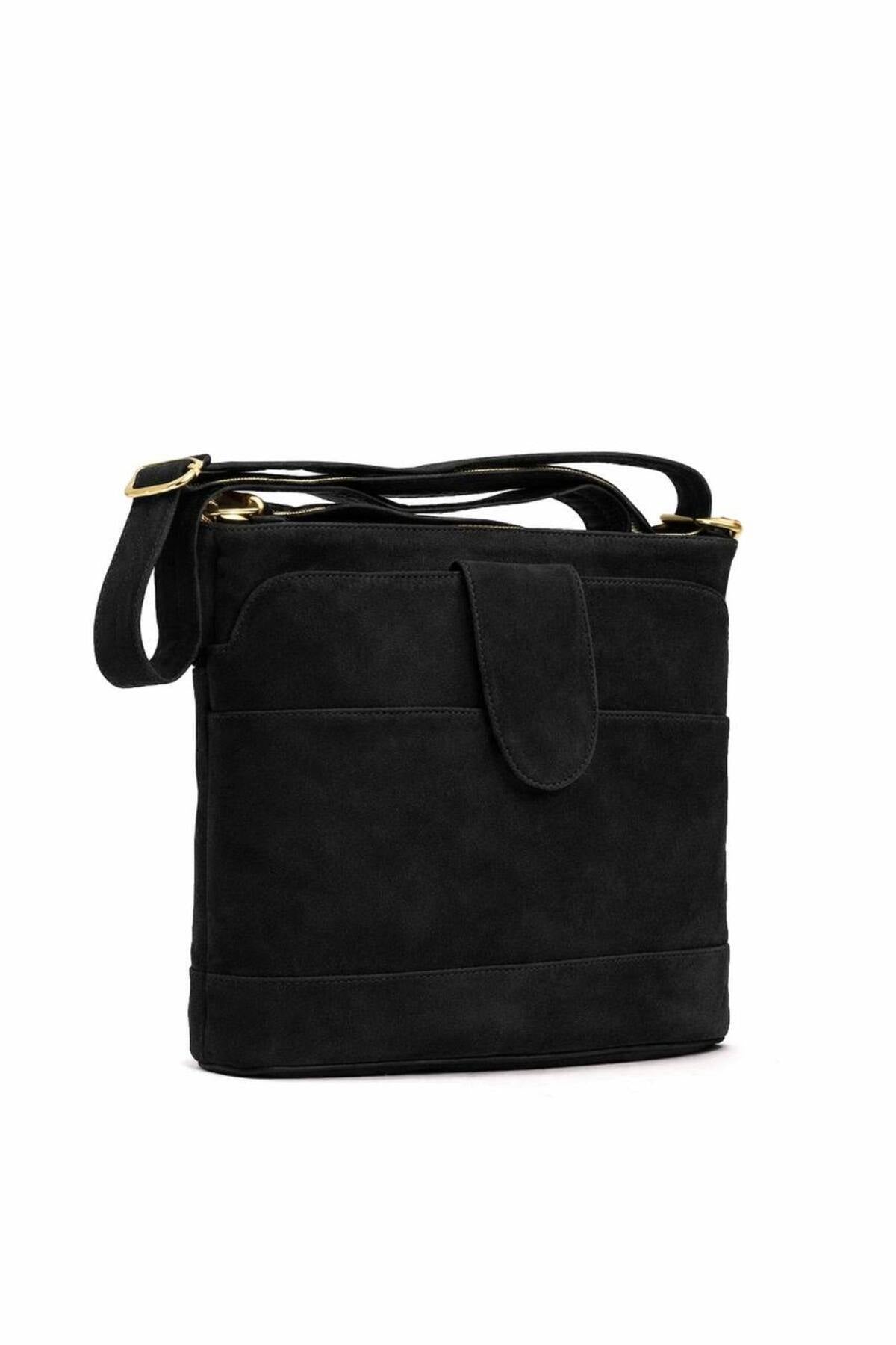 Fubileather Genuine Leather Gold-Detail Crossbody Women's Bag