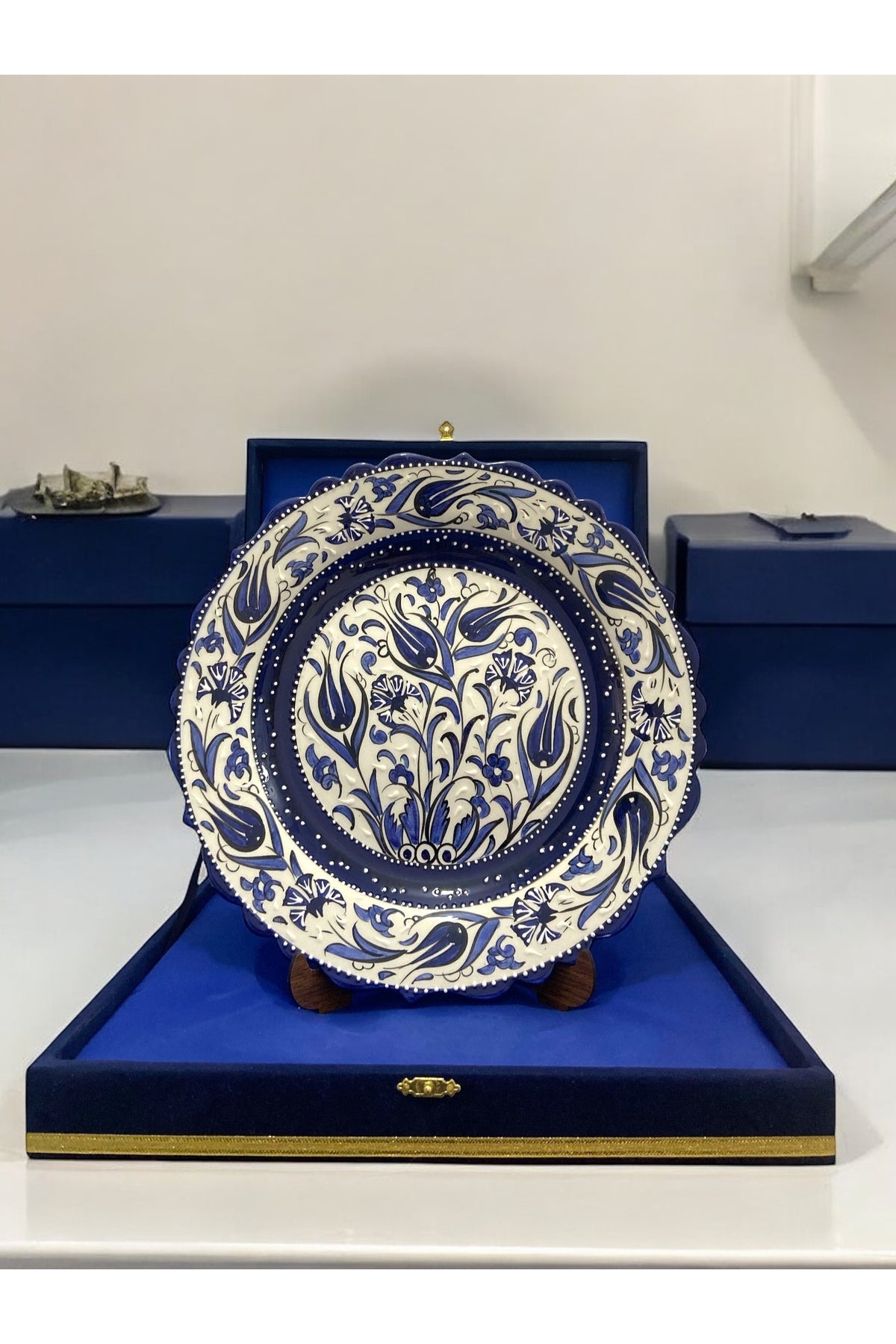 STORESZA Handmade 30Cm Kutahya Tile Decorative Plate - Special in Gift Box - MALLTURK
