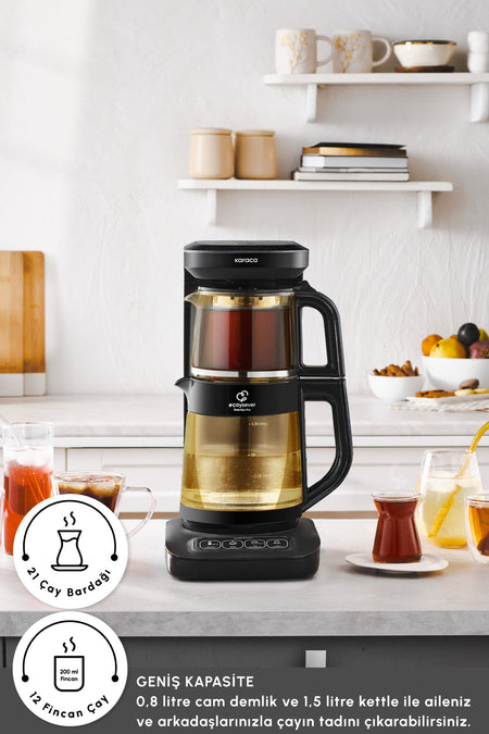 Karaca Robotea Pro Connect 4 in 1 Talking Glass Tea Maker Agate - MALLTURK