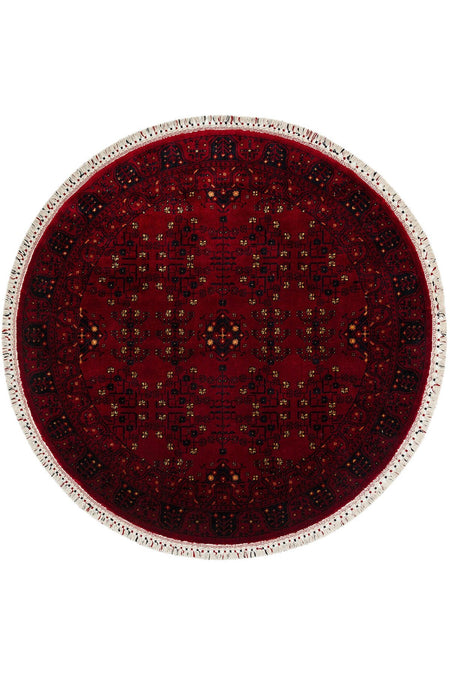 Cool Hali Beyoglu Red Vintage Authentic Round Rug Tencel Natural Yarn Handwoven Circle Home Room Living Room Rug - MALLTURK