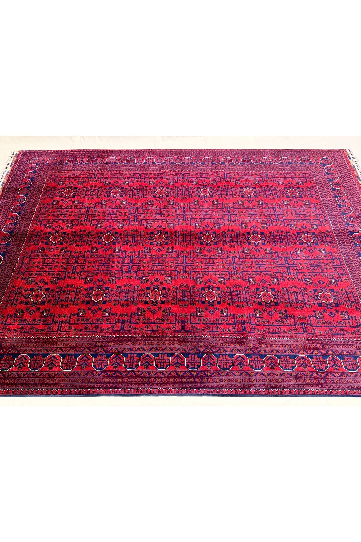 Afghan Rug Hand-Woven Hamyap 6 Meter 100% Wool Natural Dye Yildiz Pattern
