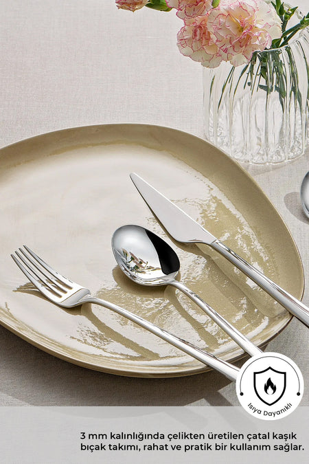 Emsan ladin 84 Piece 12 Place Setting Flatware Set Boxed - MALLTURK