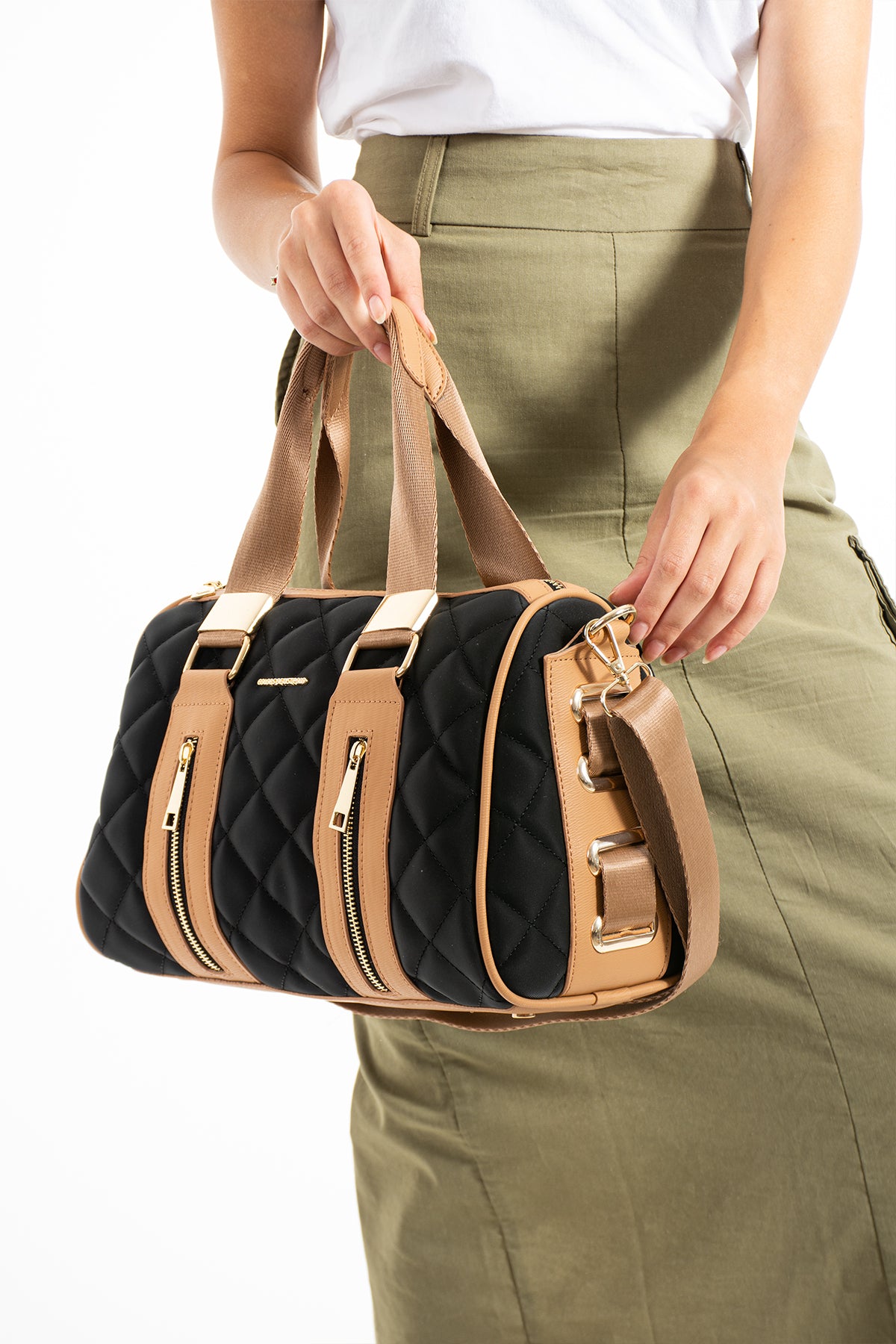Just Polo Women's Hand and Shoulder Bag Black New Season 4107 - MALLTURK