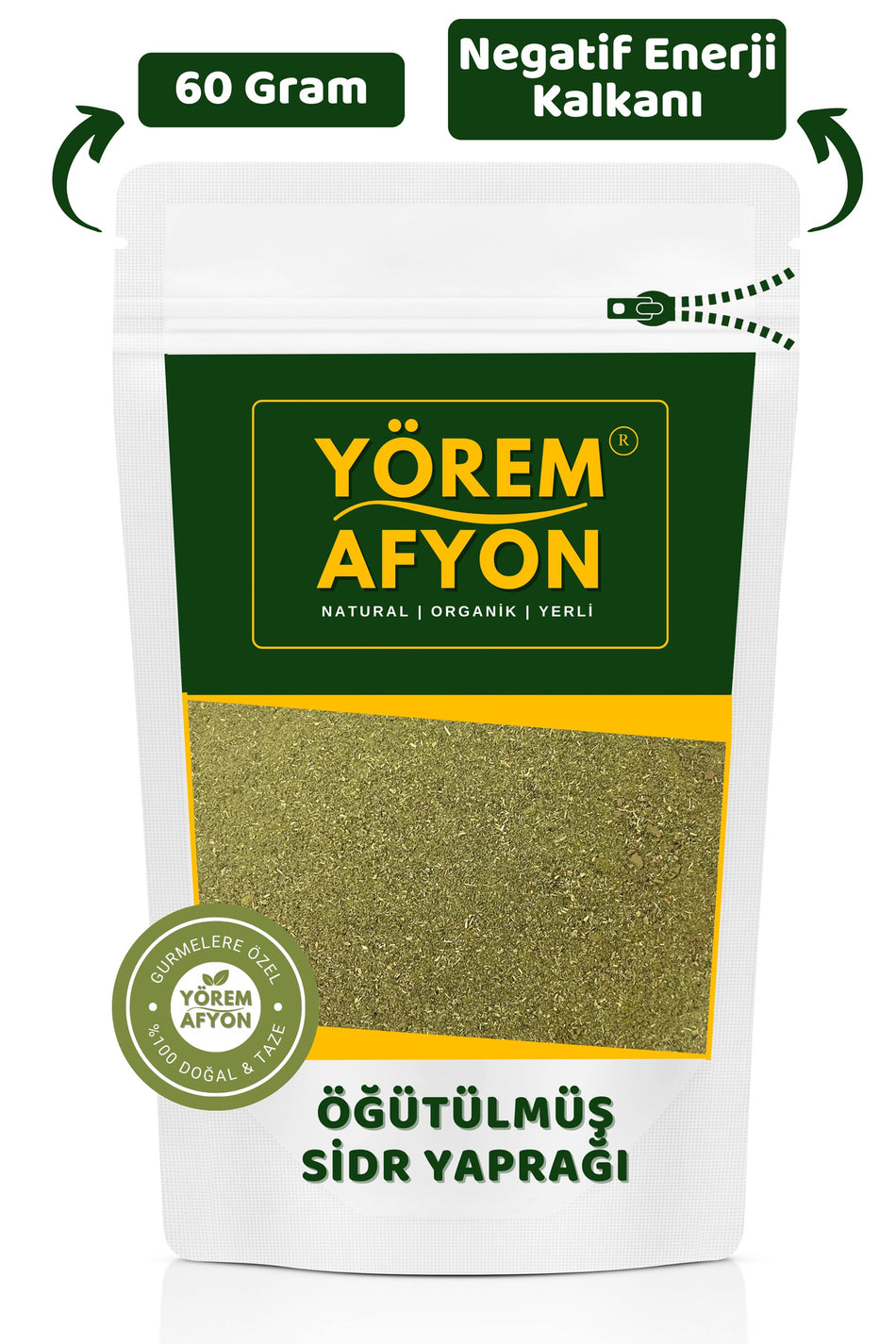 Gulcehre The Natural Key to Peace and Purification: Ground Genuine Sidr Leaf Powder {Cedar - Sidir} | 60g - MALLTURK