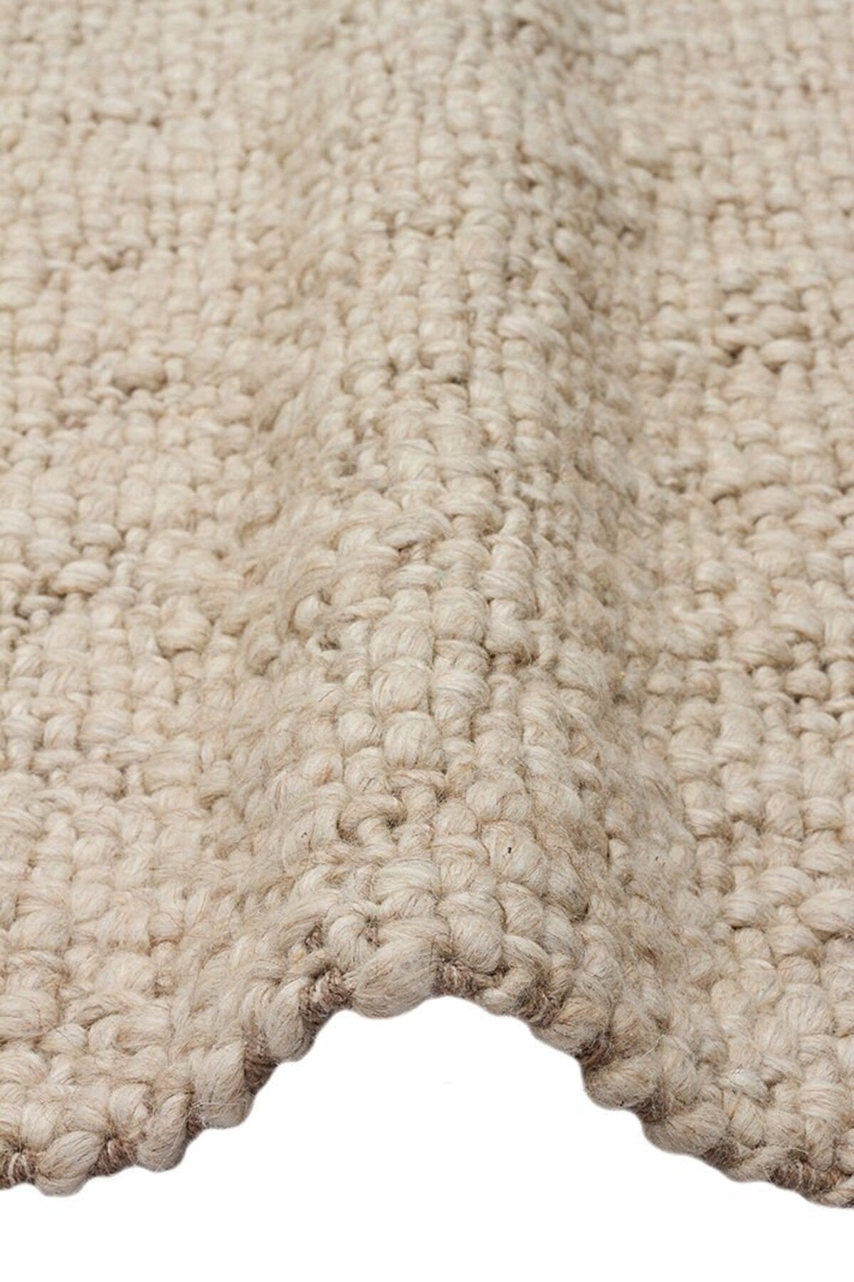 Vog Rug Loopy Hand-Woven Pure Wool and Cotton Rug Scandinavian Style Soft Textured Beige/Gray/Cream Color VogCHK