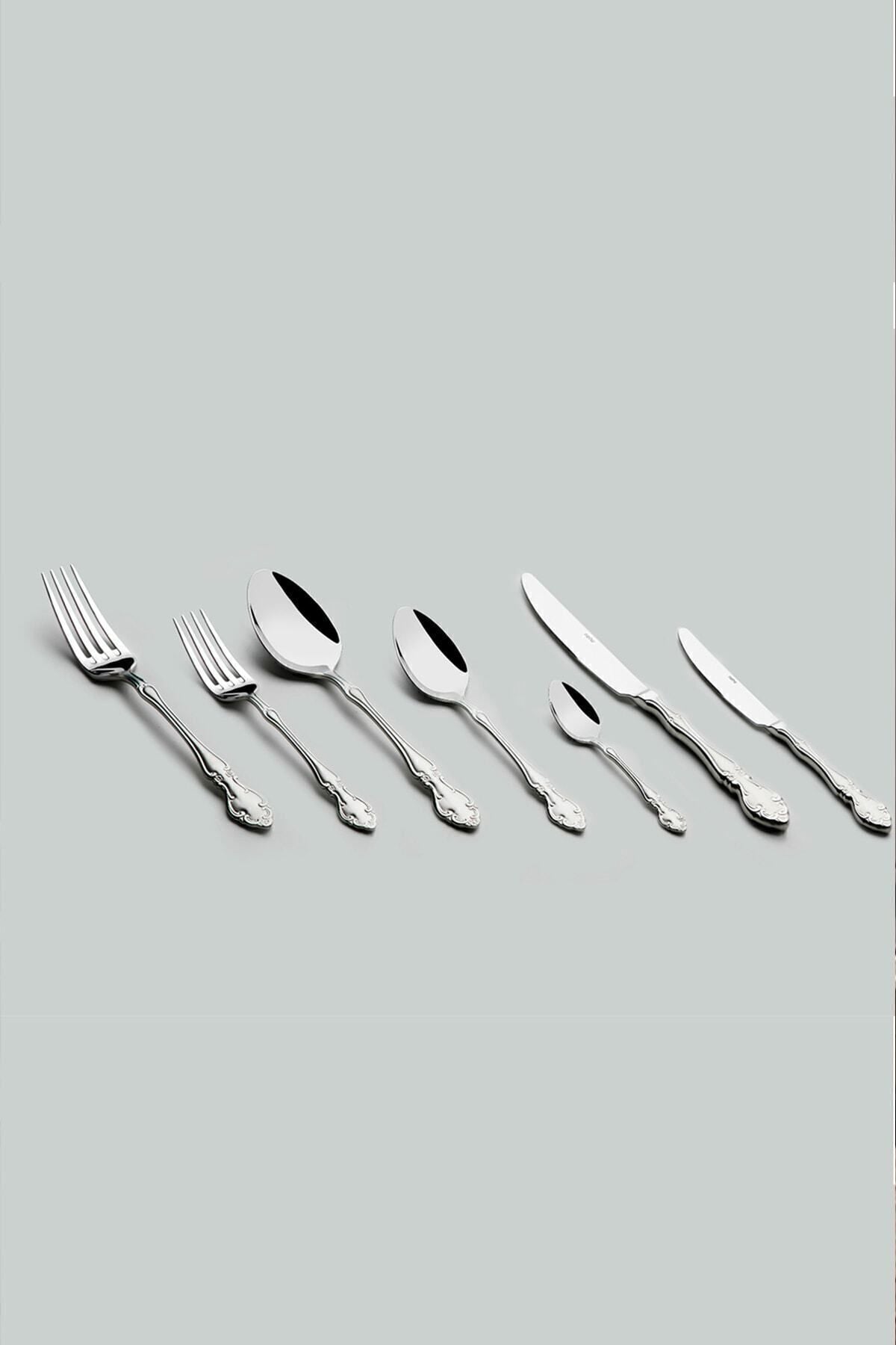 Nehir adriana Plain 89 Piece 12 Place Setting Flatware Set - MALLTURK