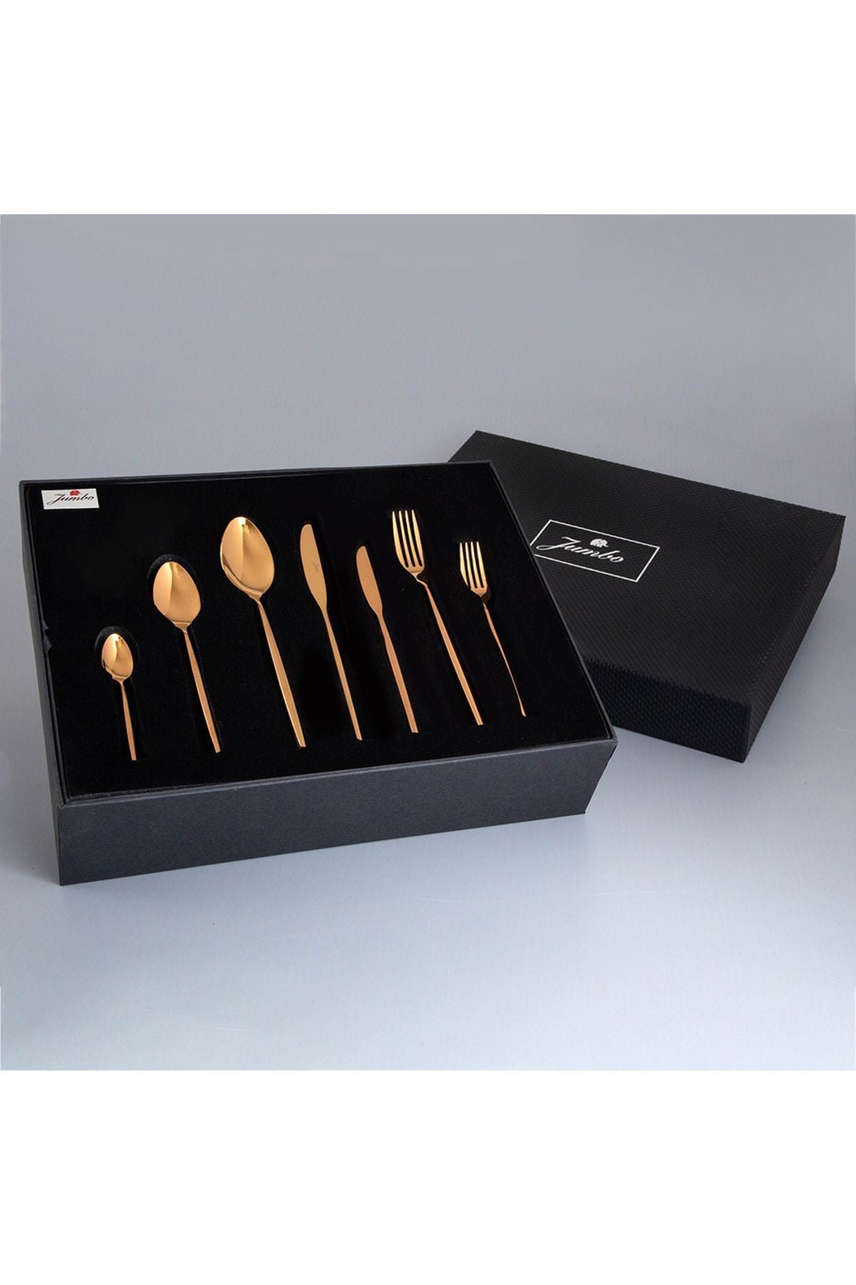 Jumbo 5900 infinity titanyum bronz 12 Place Setting 84 Piece Flatware Set - MALLTURK