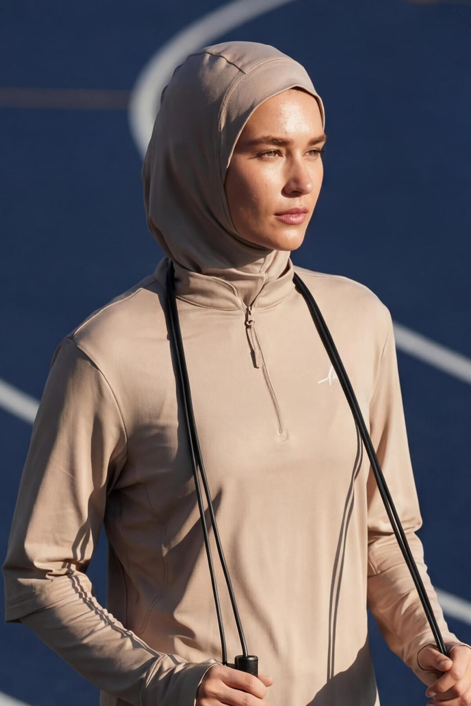 Hasema Active Hijab Sport-Trainingshaube ACT-27 in Nerzfarbe
