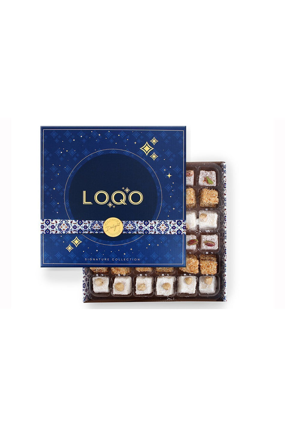 LOQO Assorted kuruyemisli Chocolate Sultan Style Gift Box kutu Turkish Delight ozel kumas canta hediyeli net 500 g
