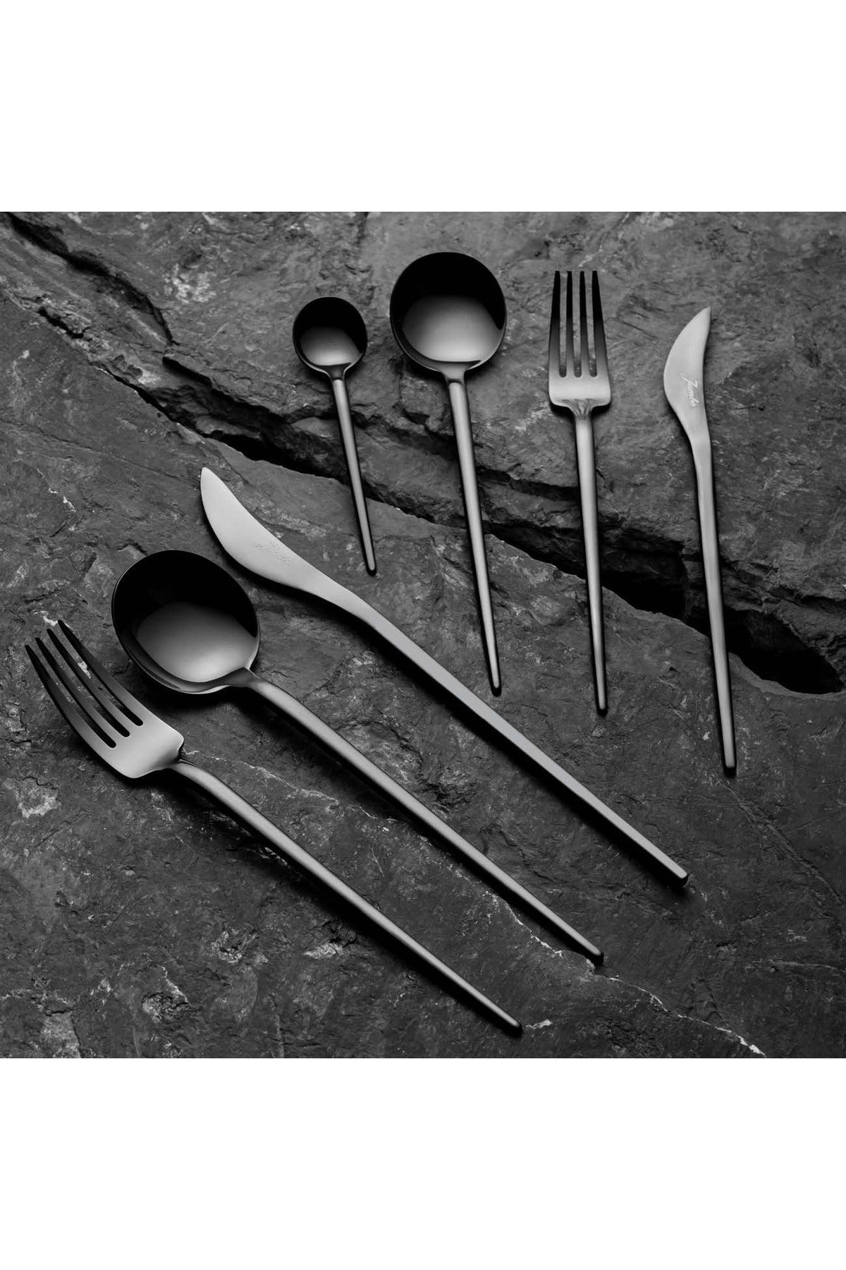 Jumbo 4400 fallen 84 Piece 12 Place Setting Steel Flatware Set - MALLTURK