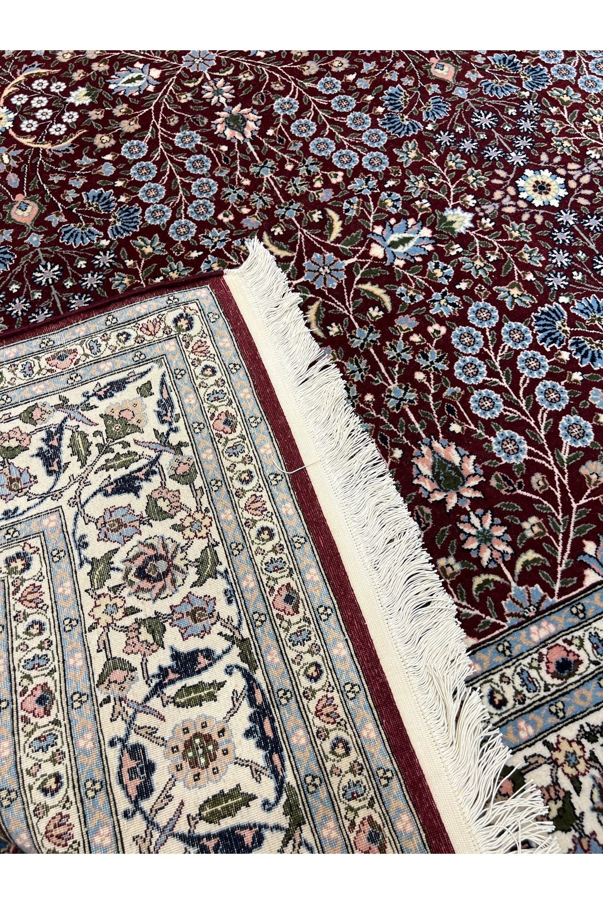 RD RAMAZAN DAG Hand Rug Art Hand-Woven Hereke Rug Signed Seven Mountains Flower 300x200 - MALLTURK