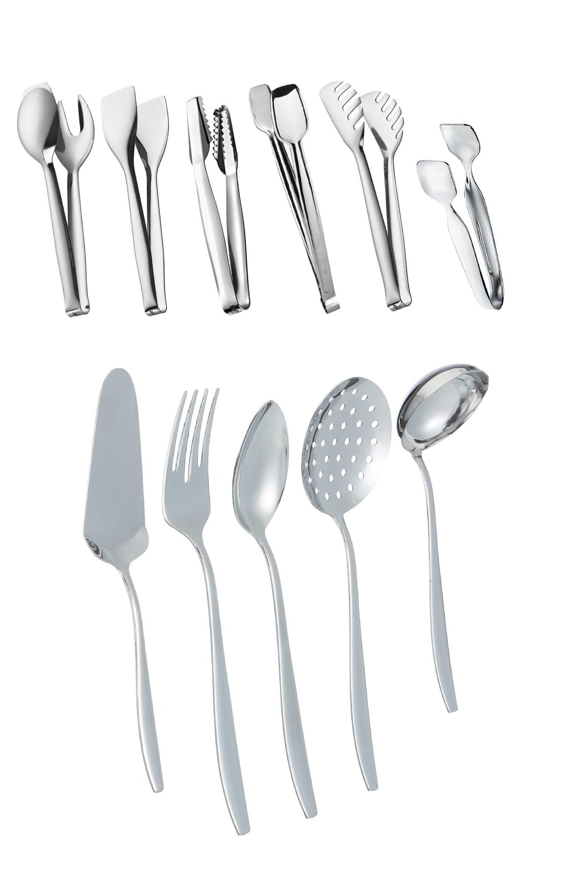 Nehir Steel masa 11 Piece servis masa Set Serving Utensil Set - MALLTURK