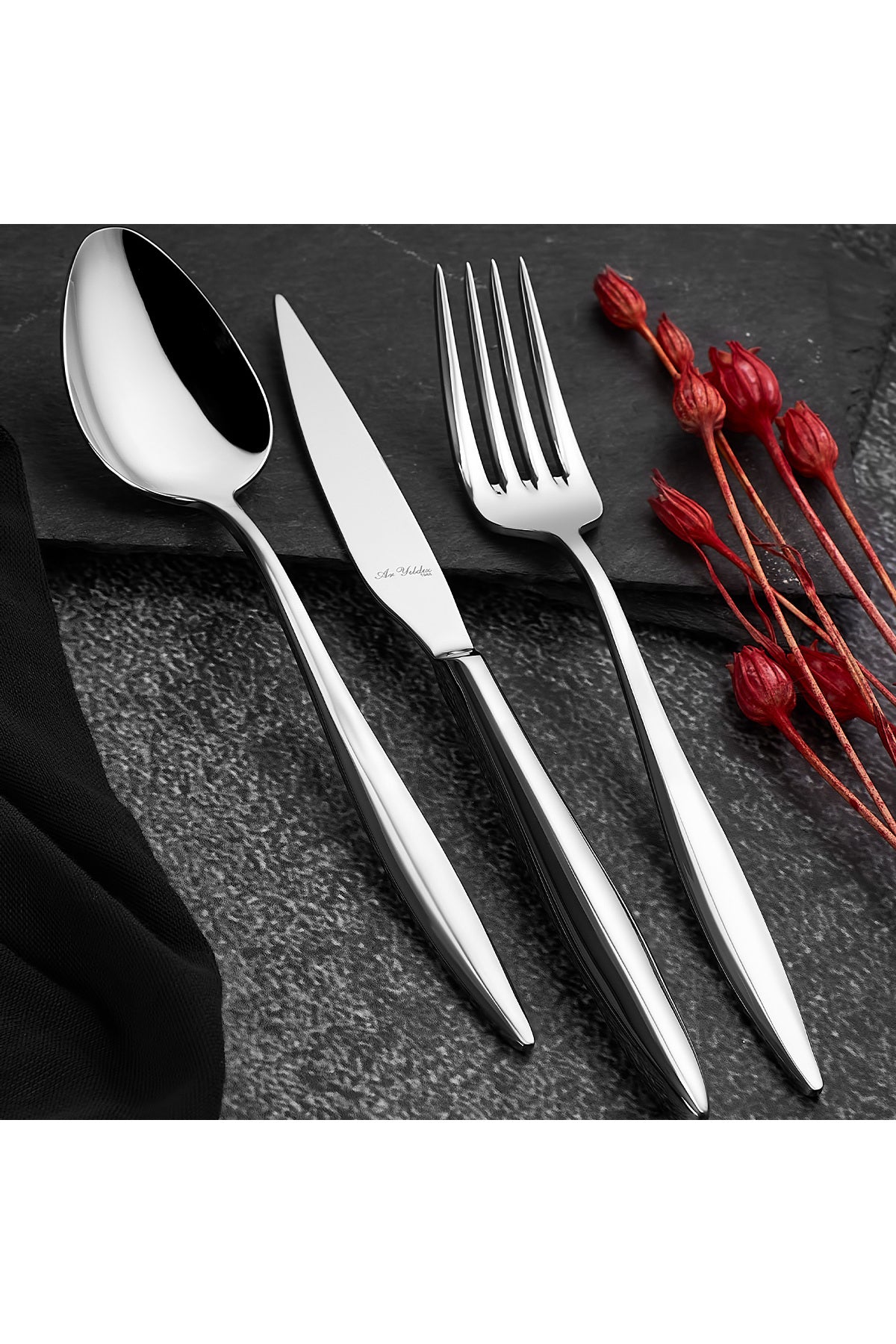 Aryildiz elegant s 89 Piece 12 Place Setting Flatware - MALLTURK