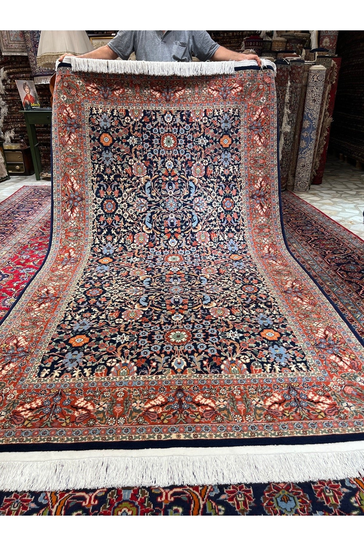 RD RAMAZAN DAG Hand Rug Art Hand-Woven Hereke Rug 100.Anniversary Series Lalezar Design Sumerbank Weave Size 270x153 - MALLTURK