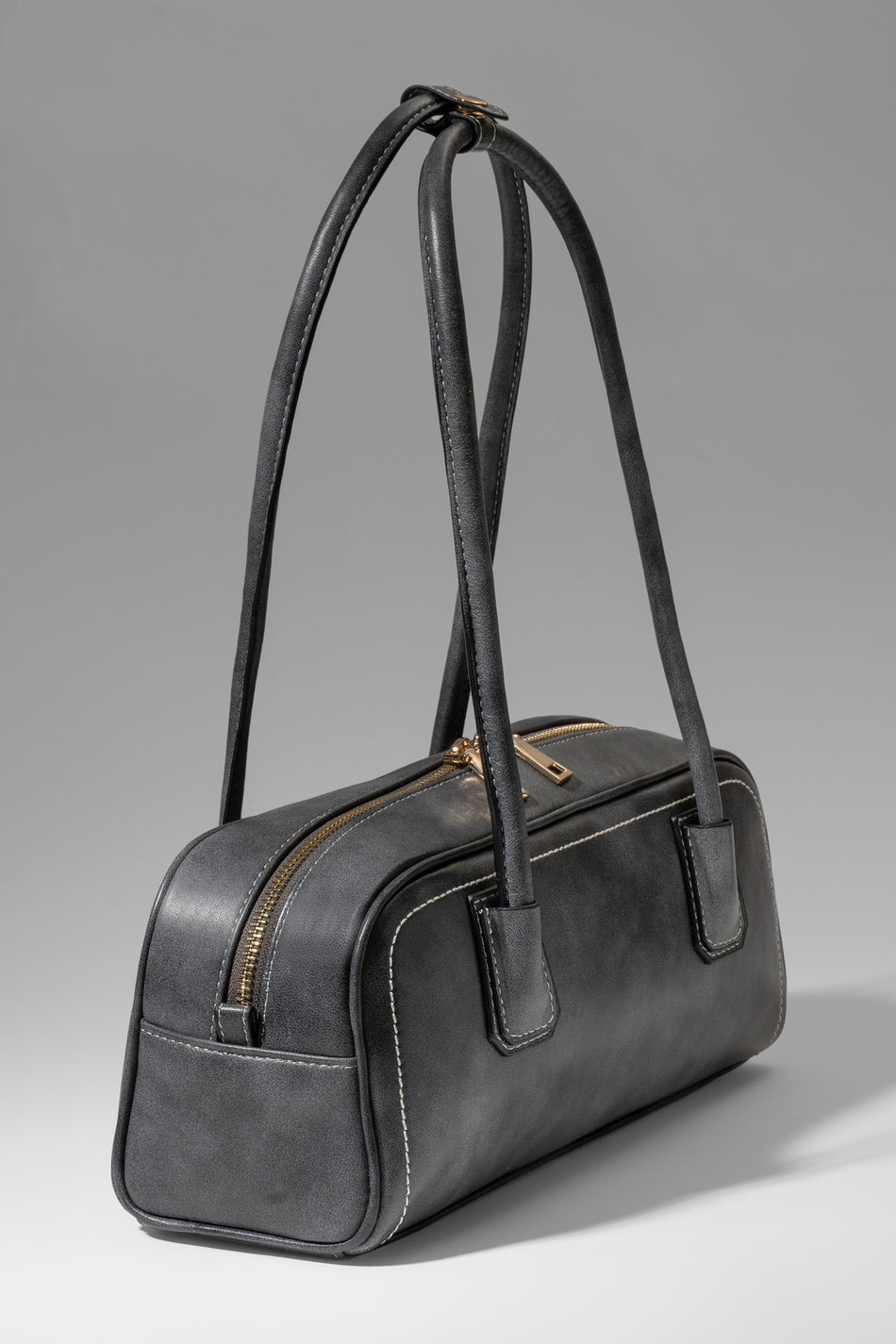 Fubileather Florence Genuine Leather Women's Hand and Shoulder Bag Gray