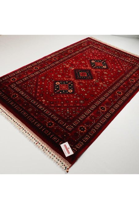 Eko Hali NOSTALGIA Afghan Pattern Machine Woven Carpet - NOSTALGIA 961 Red - MALLTURK