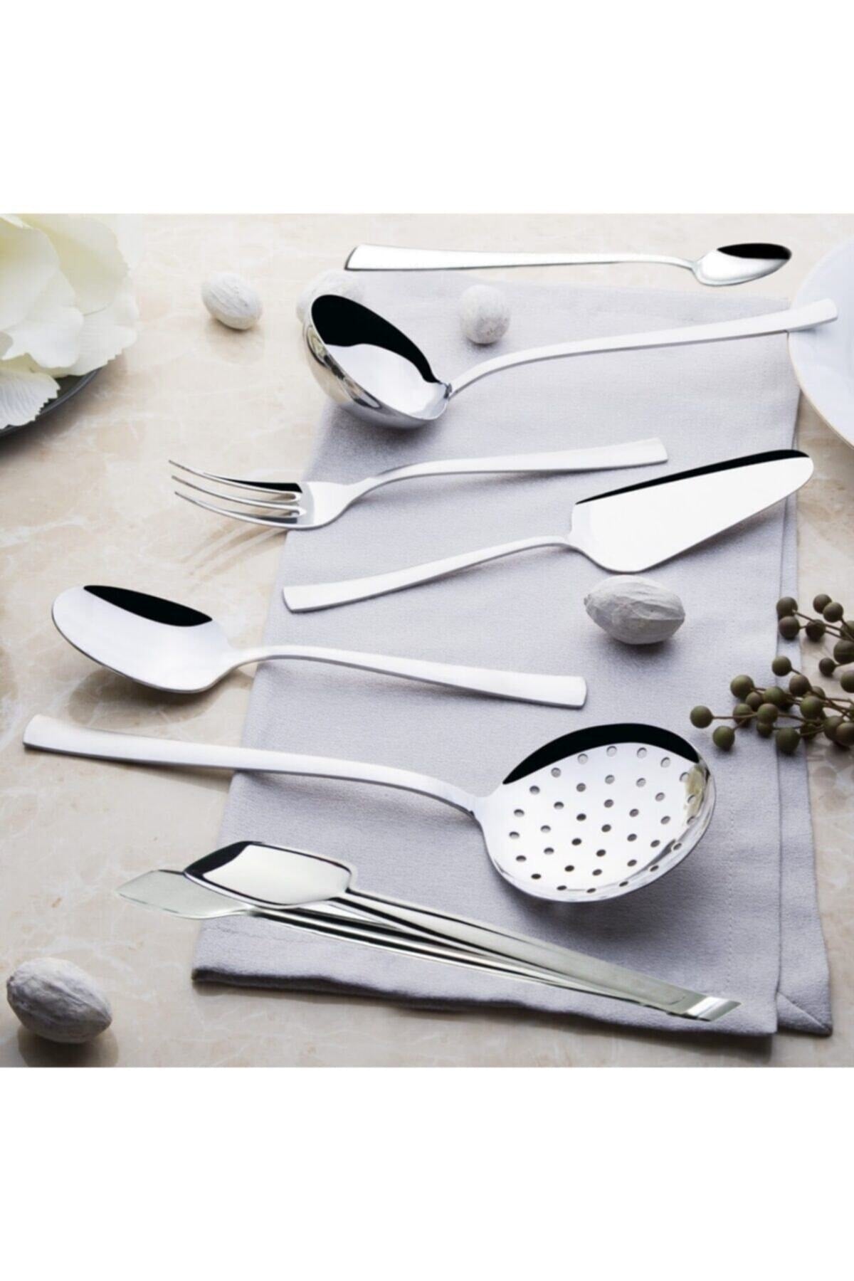 Nehir dalyan Plain 7 Piece Serving Utensil Set - MALLTURK